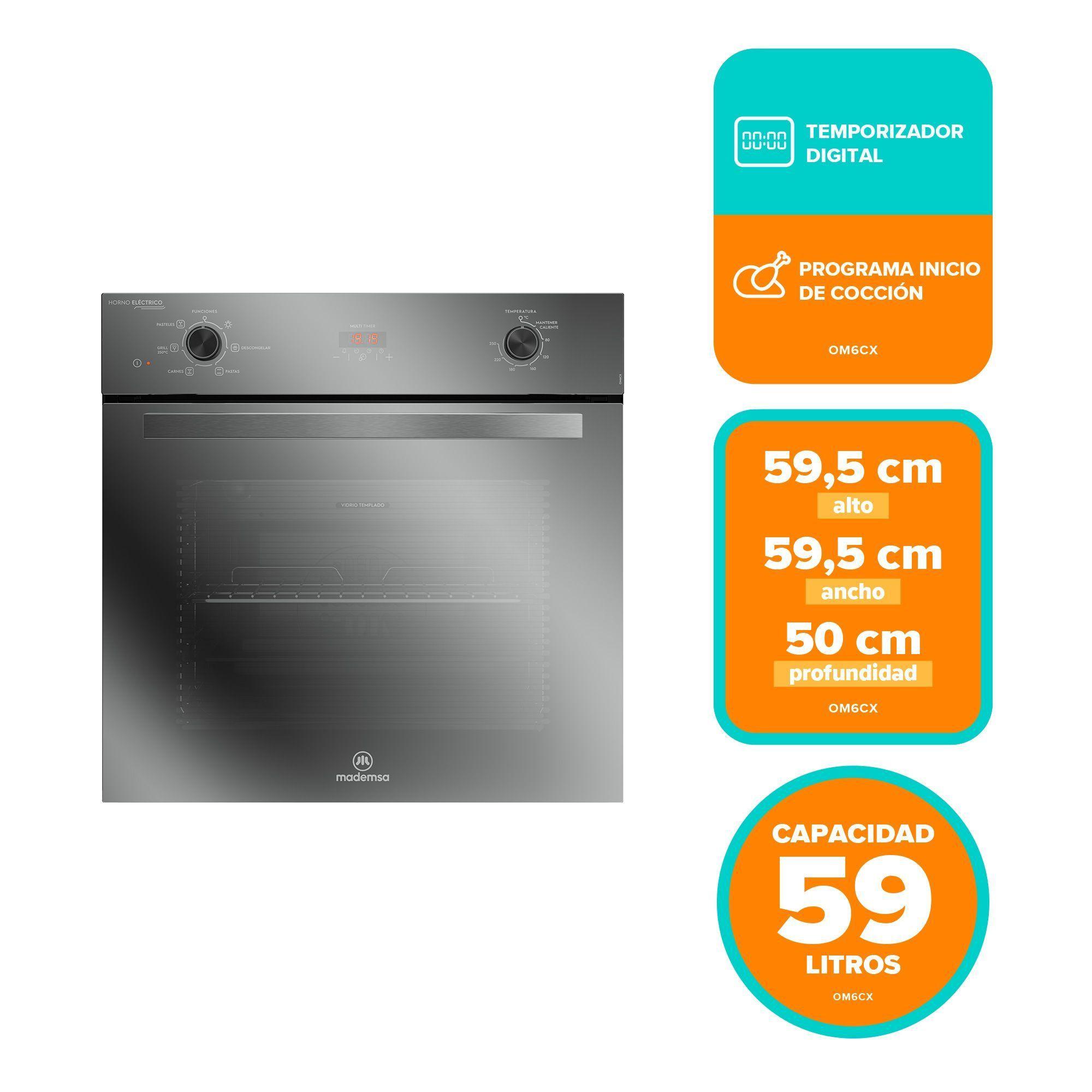 Horno Empotrable Eléctrico 59L Convector y Temporizador OM6CX-2