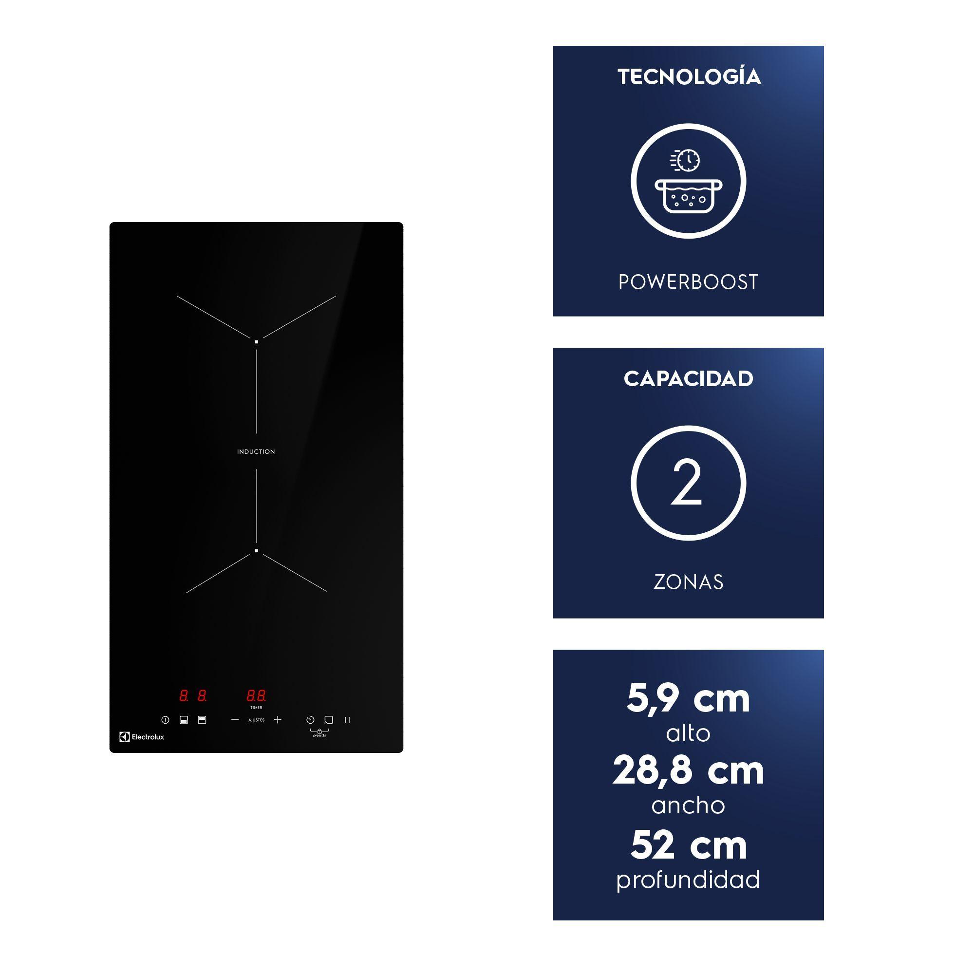 Encimera Inducción 2 Platos Eléctrica Efficient IE2TP-2