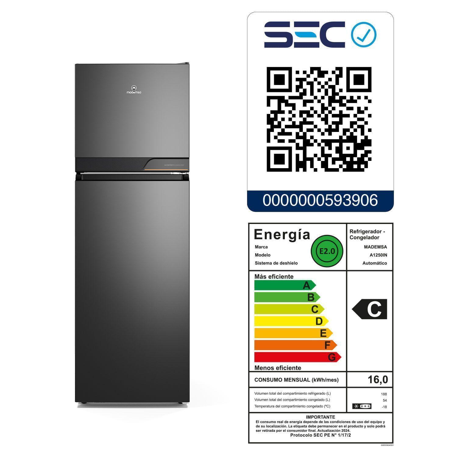 Refrigerador 242L No Frost Top Freezer Inverter Altus 1250IN-7