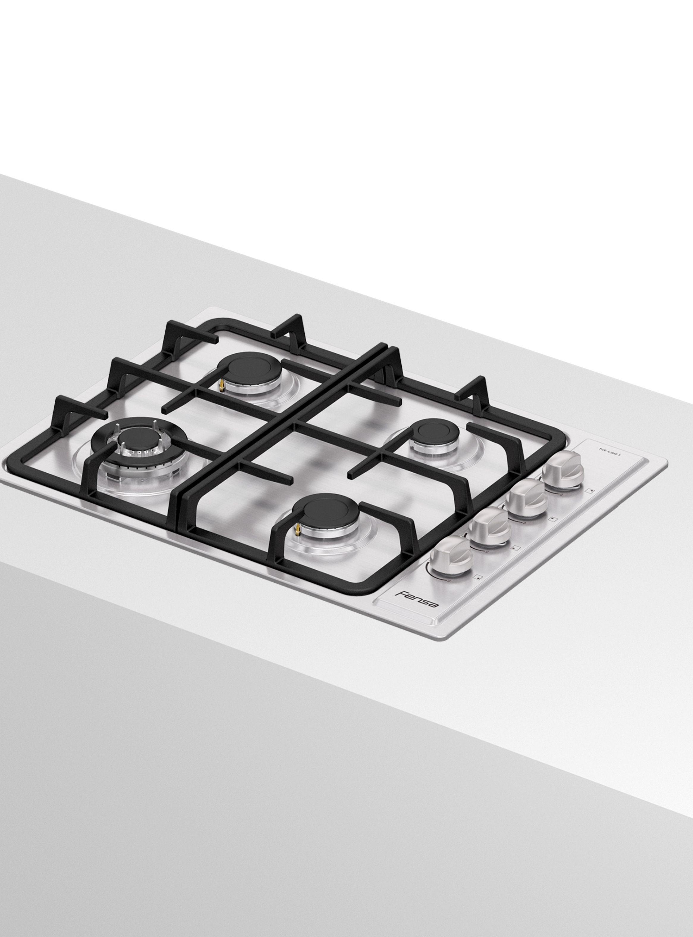 Encimera a Gas 4 Platos Encendido Eléctrico FCE 4.3HF T Inox-4