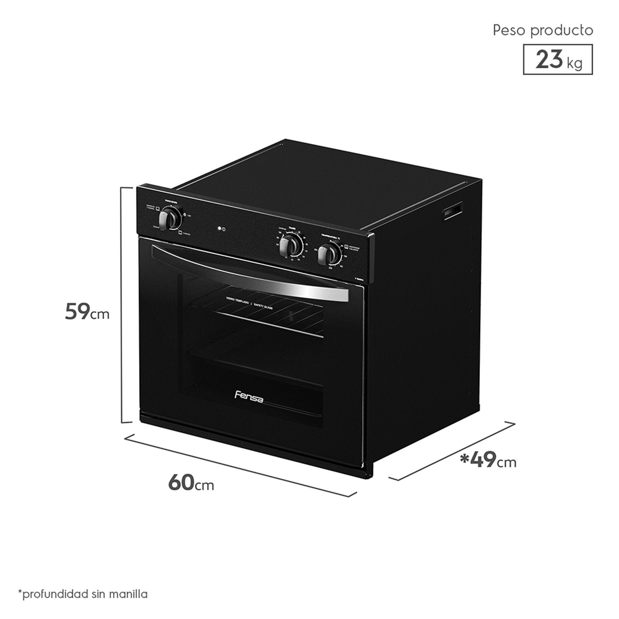 Horno Empotrable Eléctrico 66L Cavidad Esmaltada F 1060N A Negro-1