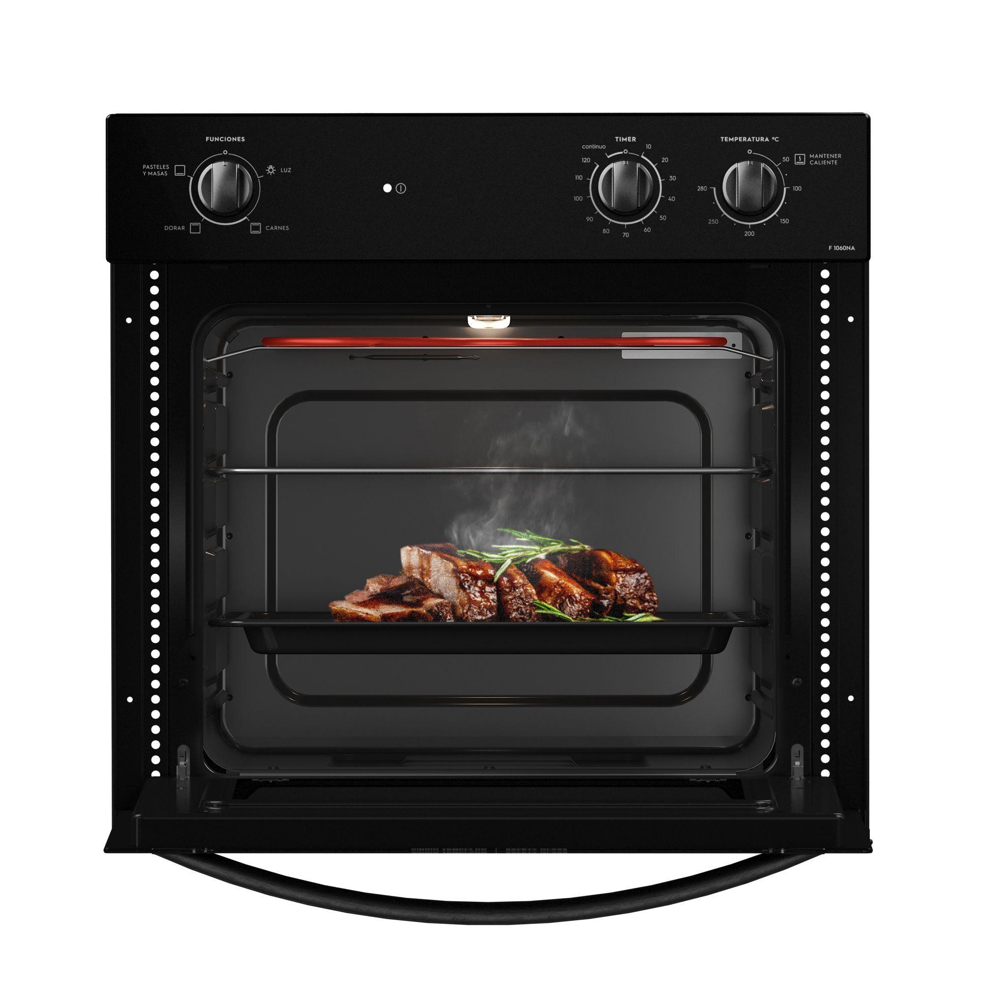 Horno Empotrable Eléctrico 66L Cavidad Esmaltada F 1060N A Negro-4