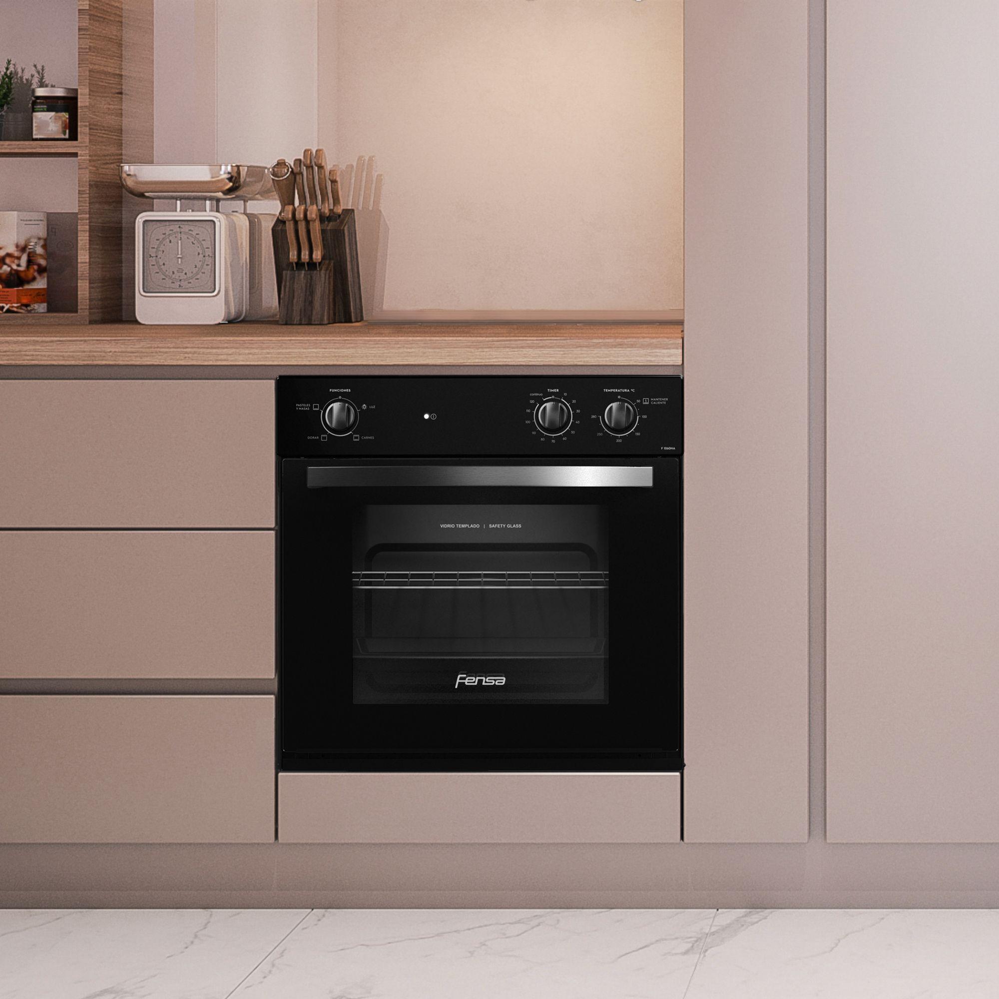 Horno Empotrable Eléctrico 66L Cavidad Esmaltada F 1060N A Negro-5