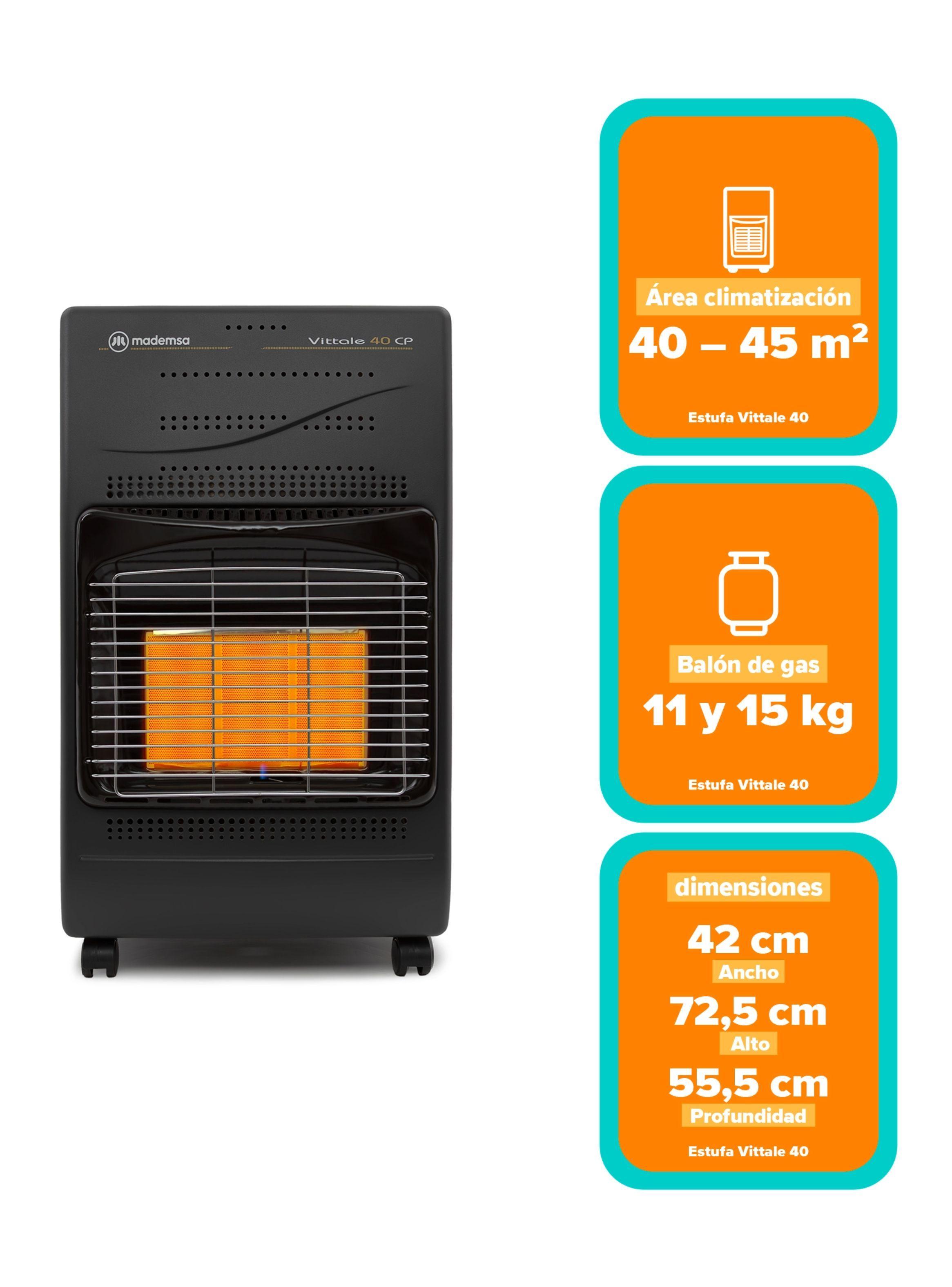Estufa a Gas Mademsa 11-15kg 4 Kw Vittale 40 Negra-2