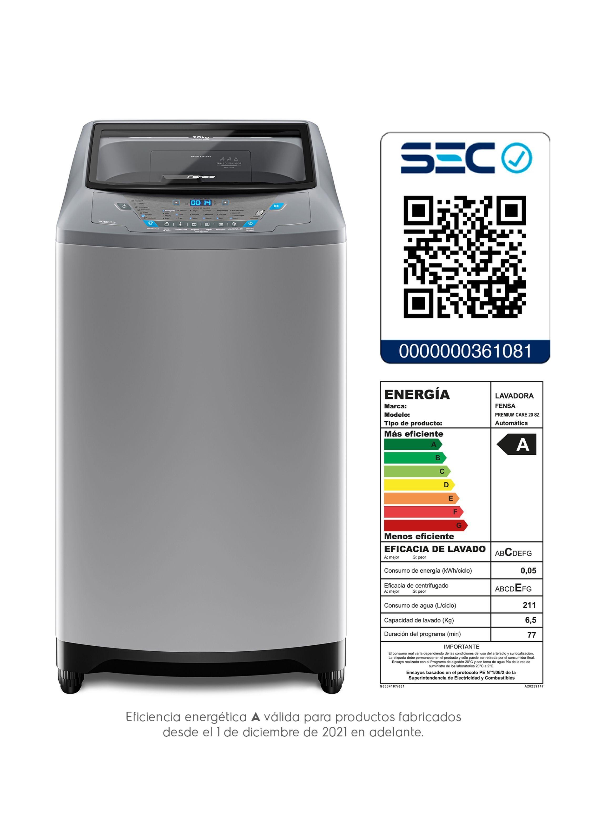 Lavadora Automática 20Kg Carga Superior Premium Care 20SZ-7