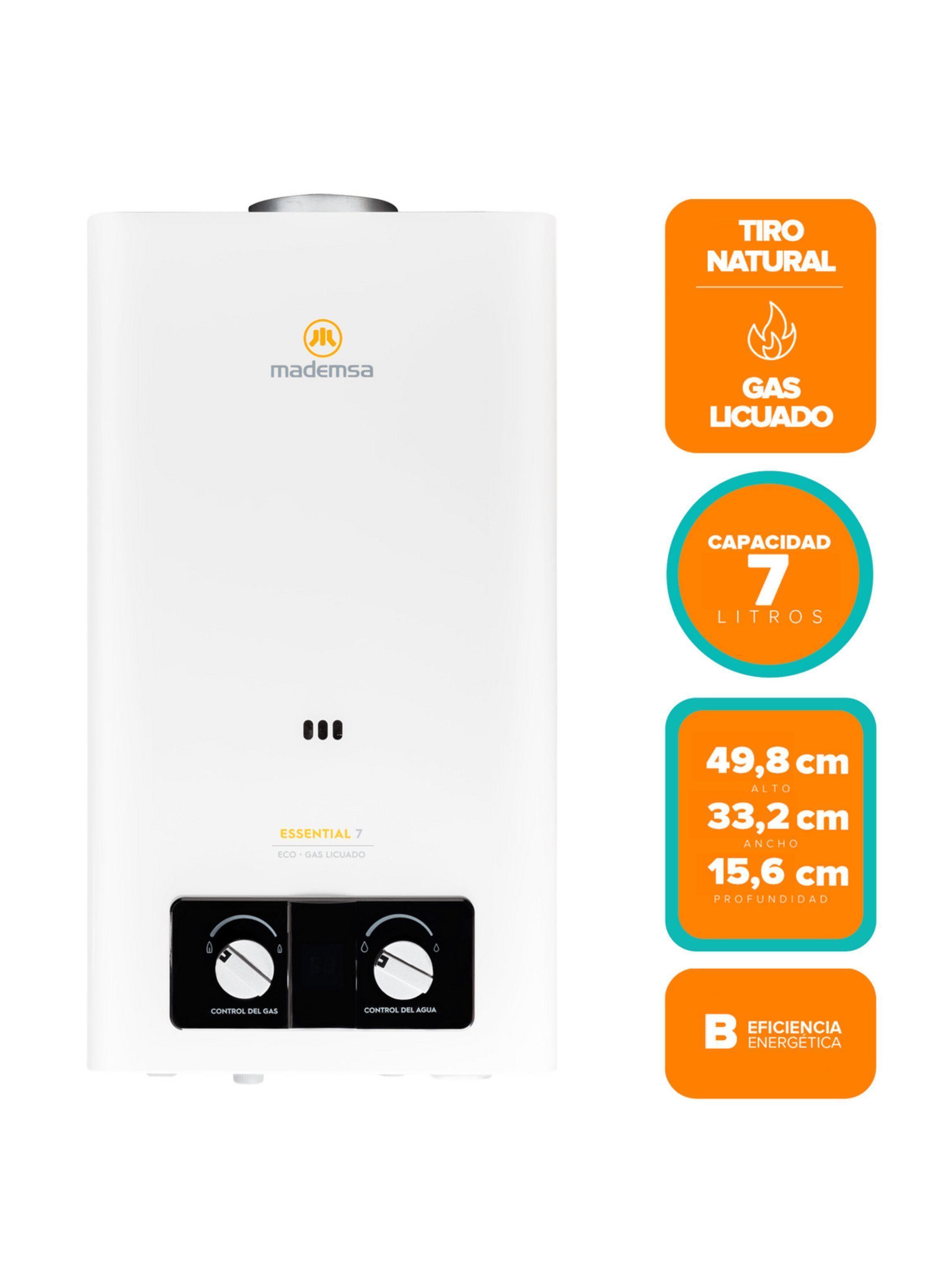Calefont Gas Licuado 7 Litros Tiro Natural Essential 7 Eco-2