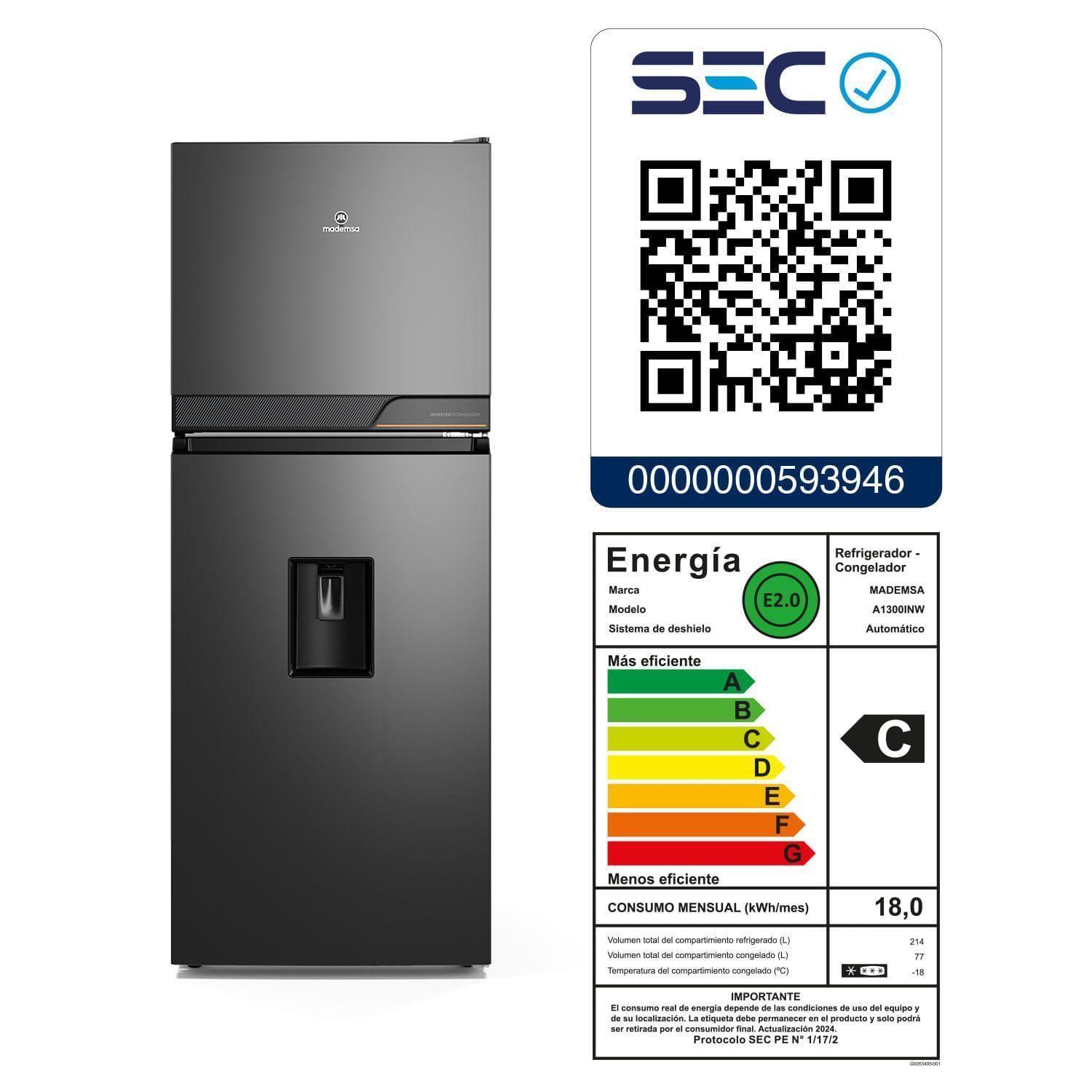 Refrigerador 291L No Frost Top Freezer Inverter Altus 1300INW-7