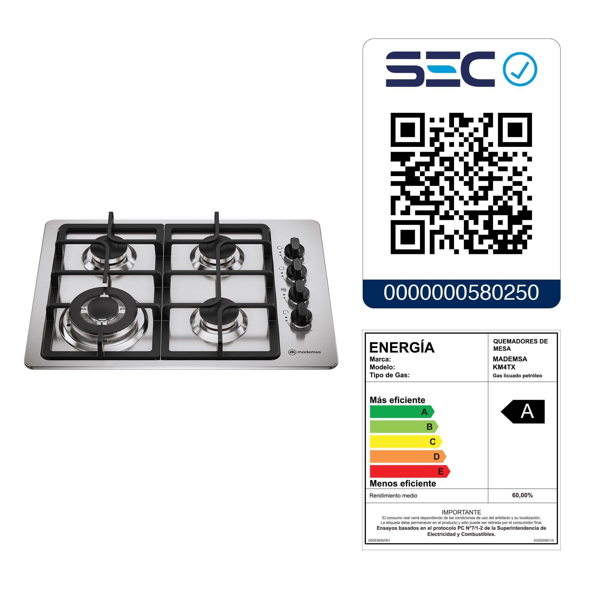 Kit empotrable Horno OM6TX + Encimera KM4TX + Campana DM6SS-7