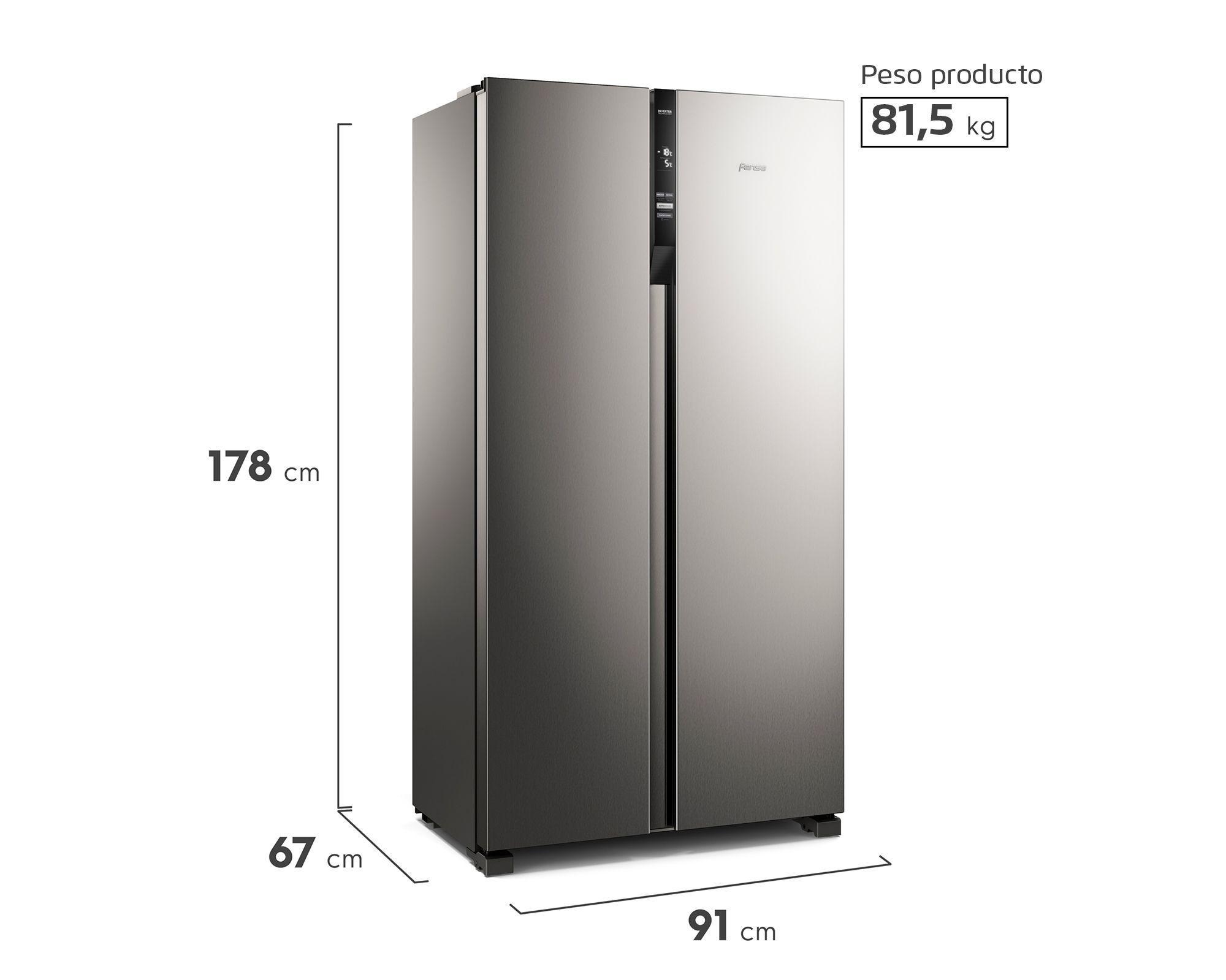 Refrigerador Fensa 529L No Frost Side By Side SFX530 Inox-1