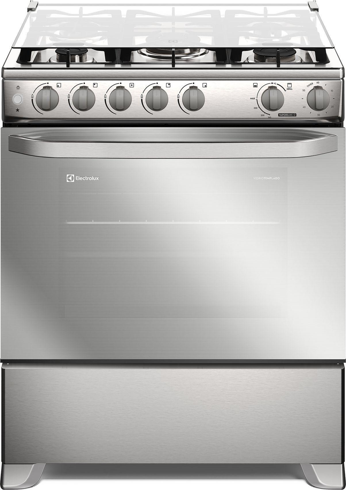 Cocina a Gas 5 Platos VaporBake, Triple Llama y Grill FE5SXC Inox-0