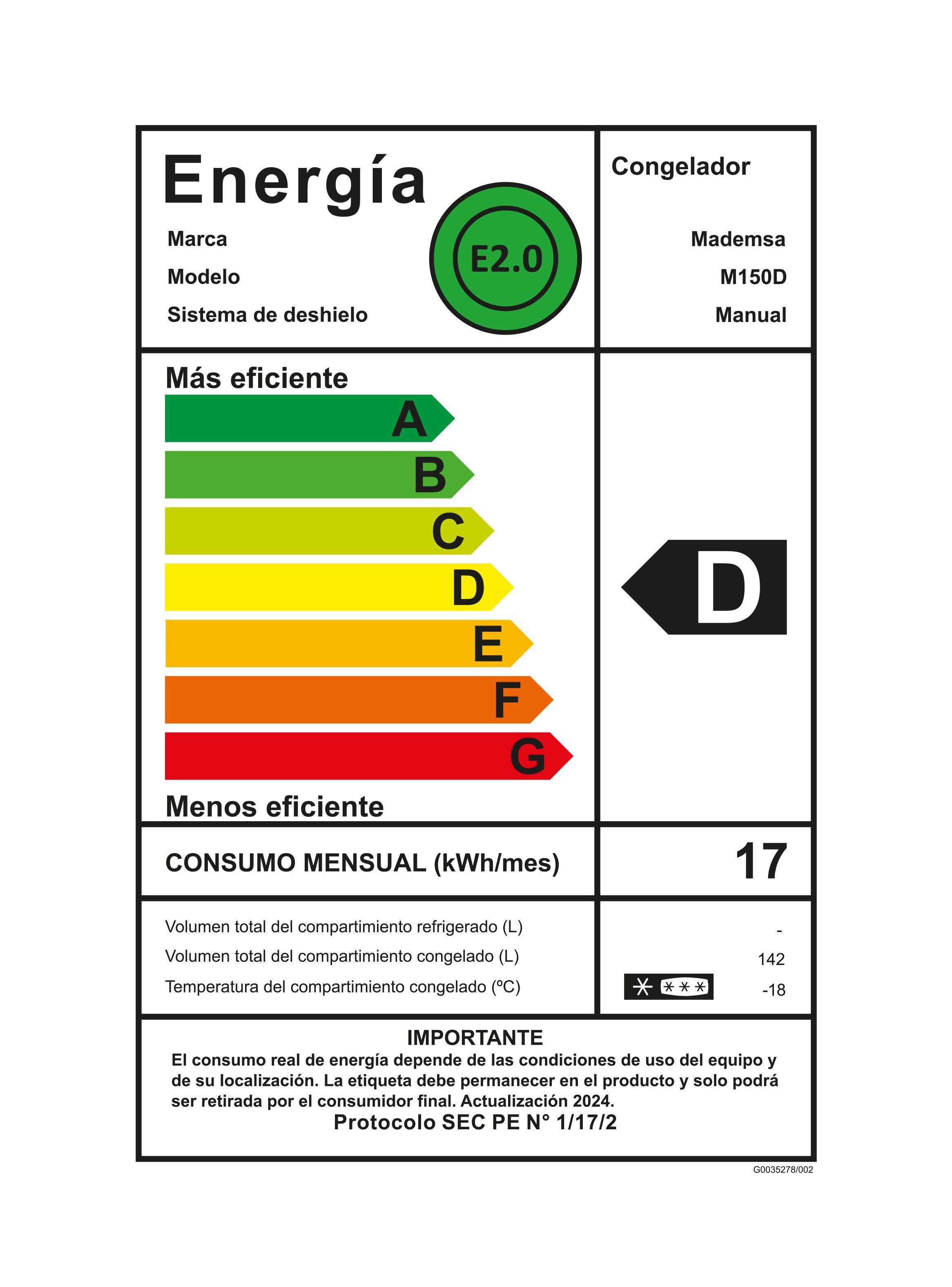 Congelador Freezer Horizontal 142L Frío Directo M150D-7