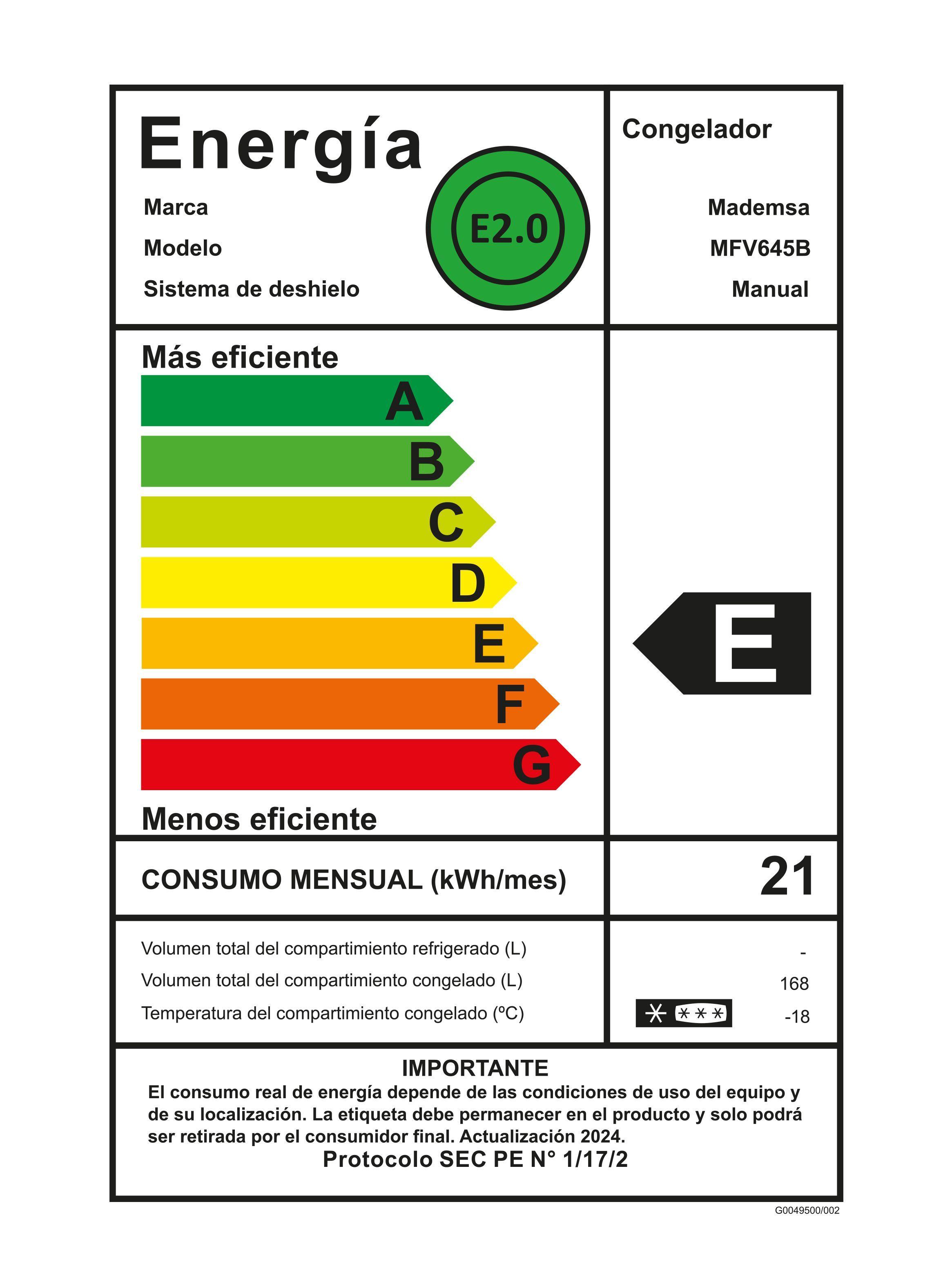 Congelador Freezer Vertical 168L Frío Directo MFV645B-6
