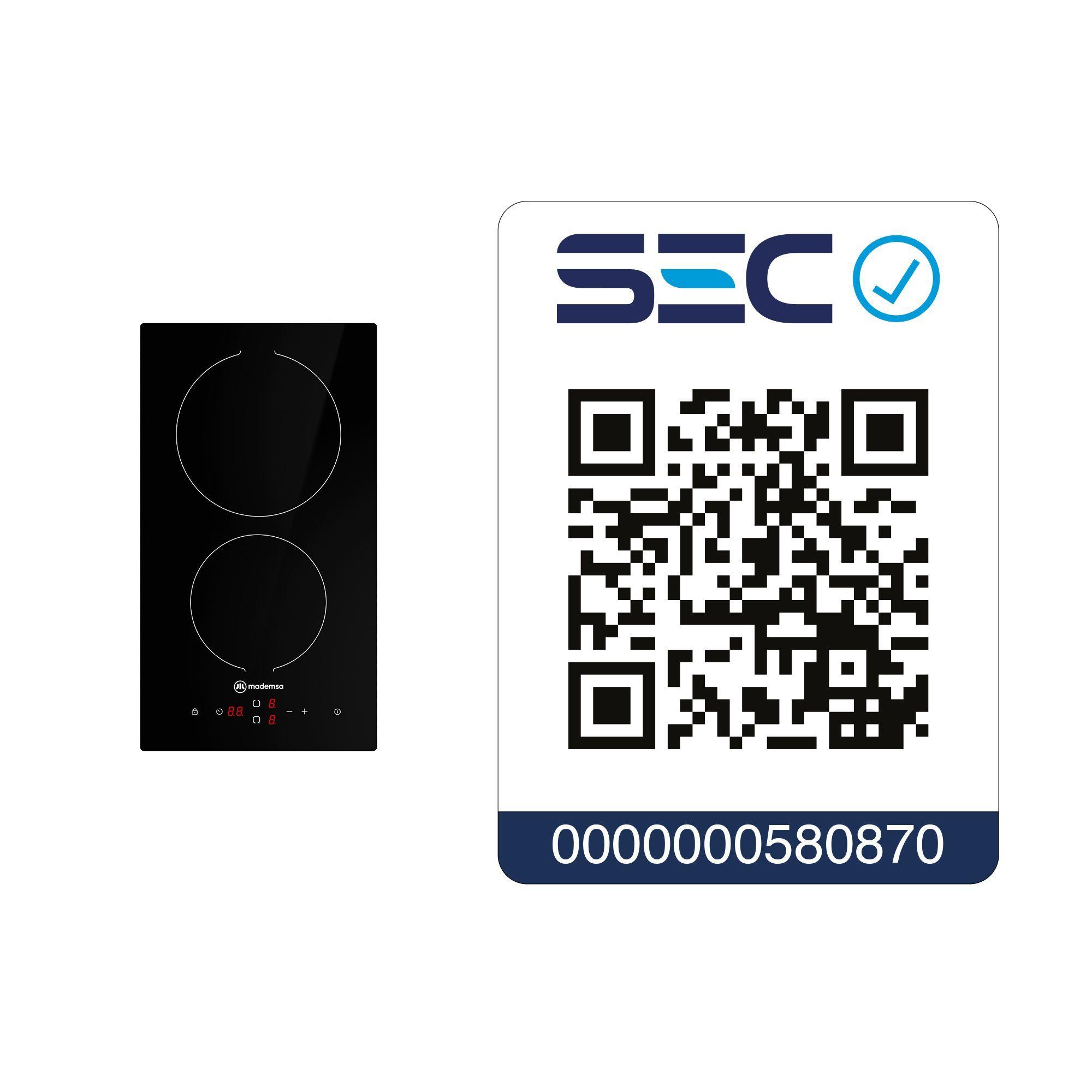 Encimera Eléctrica 2 Platos Mademsa Vitrocerámica VM2TR-9