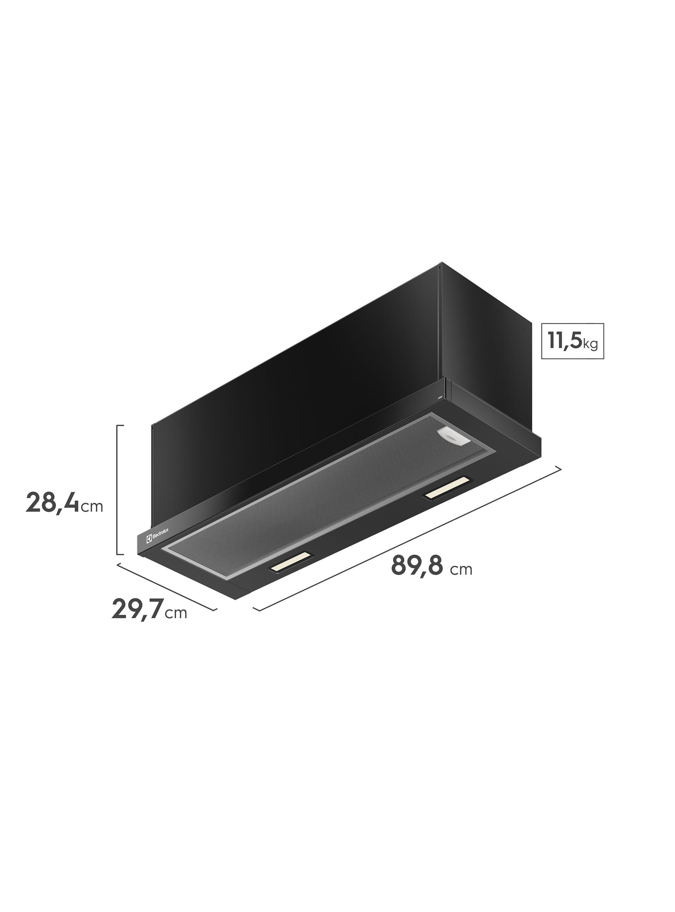 Campana Cocina Extractora Retráctil 90cm Luz LED DE9RI Negra -1