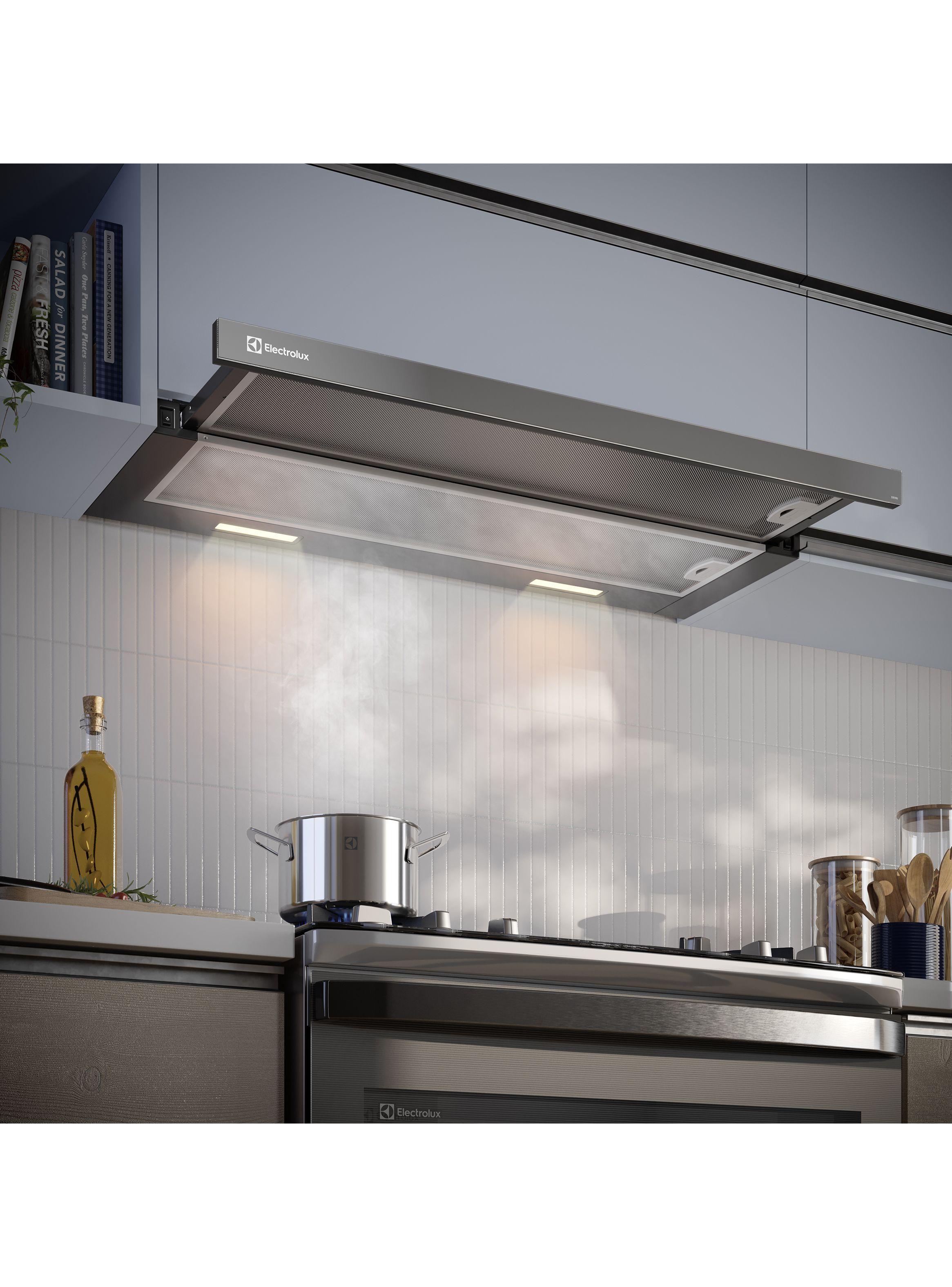 Campana Cocina Extractora Retráctil 90cm Luz LED DE9RI Negra -5