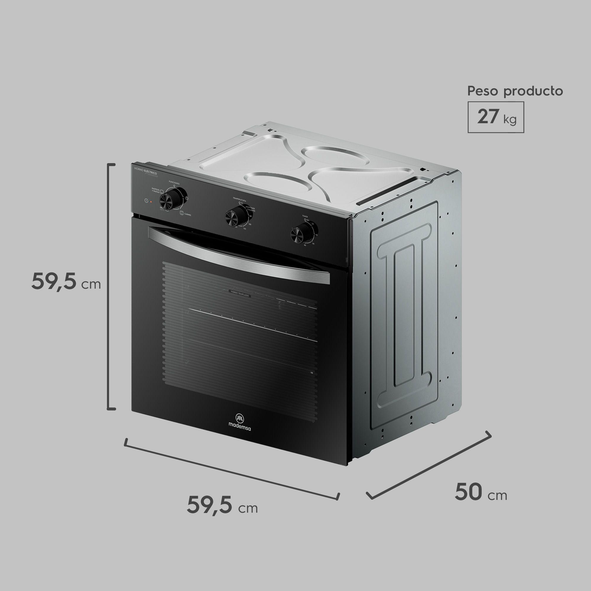 Horno Empotrable Eléctrico 59L Temporizador y Limpia Fácil OM6TB-1