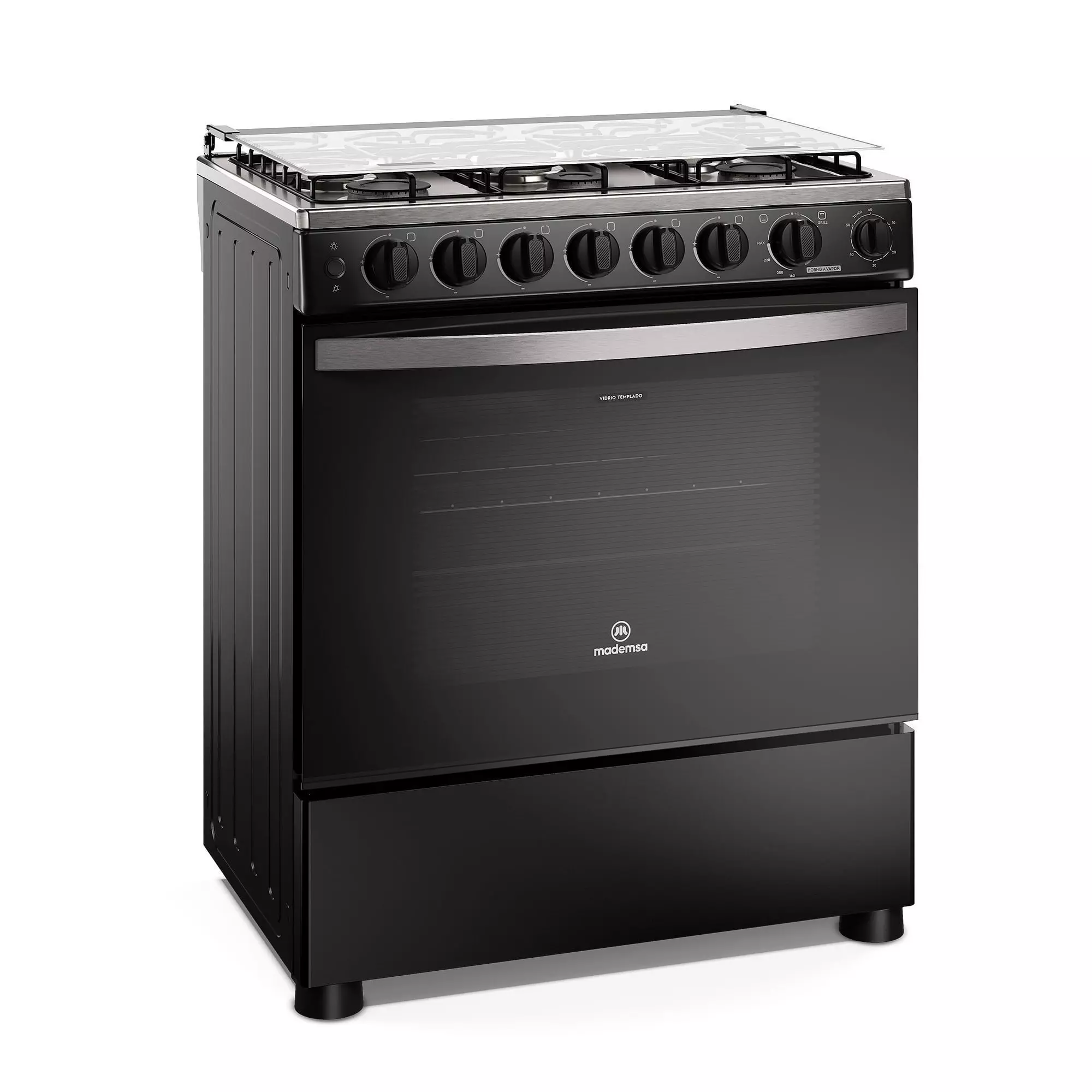 Cocina a Gas 6 Platos Horno Vapor y Parrilla Pletina FM6SPC Negra-3