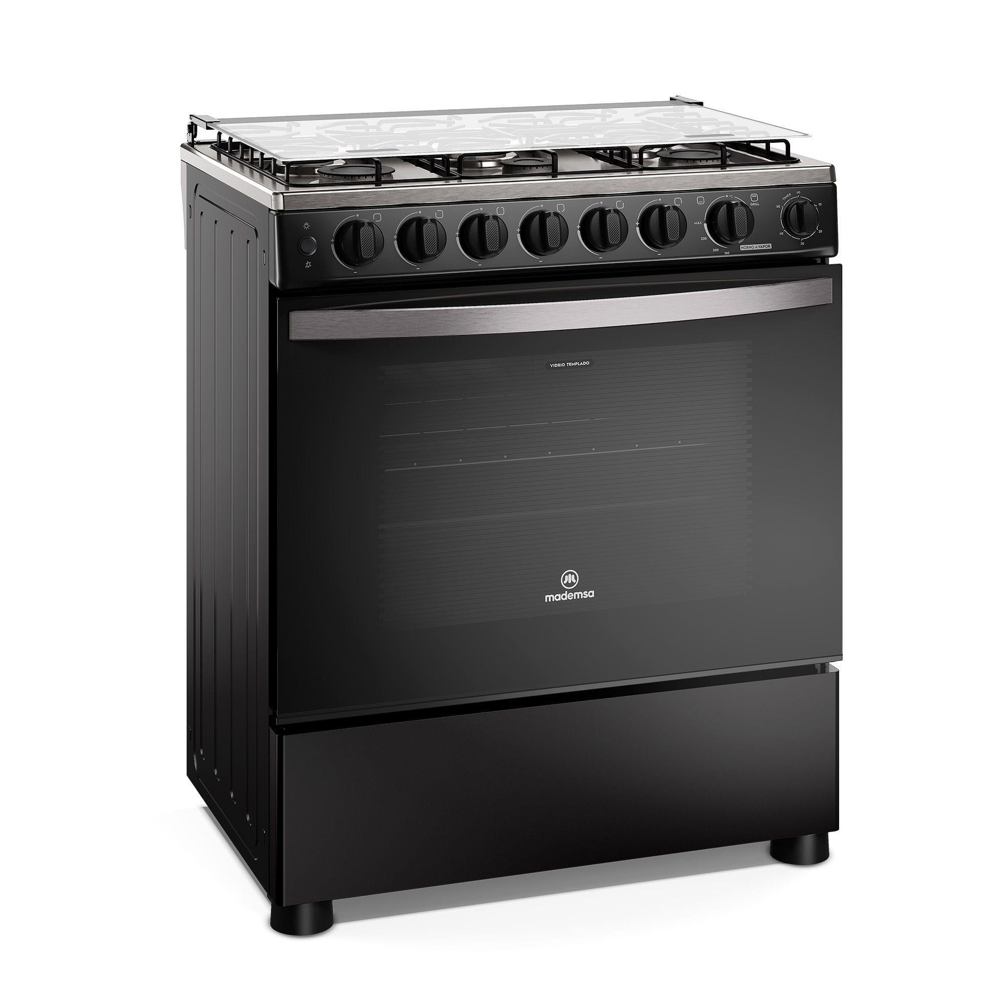 Cocina a Gas 6 Platos Horno Vapor y Parrilla Pletina FM6SPC Negra-3