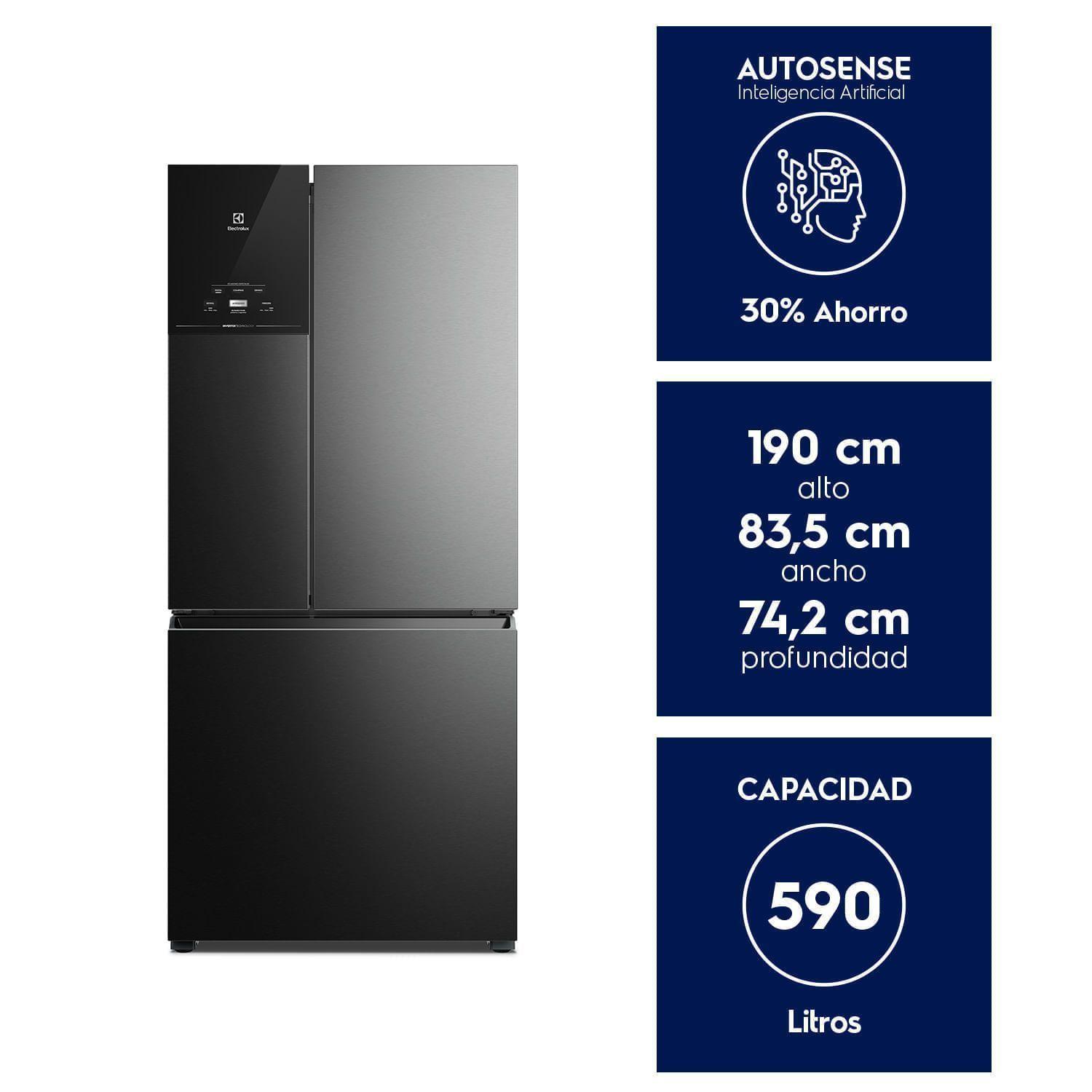 Refrigerador Electrolux 590L No Frost 3 Puertas Inverter IM8B Negro-1