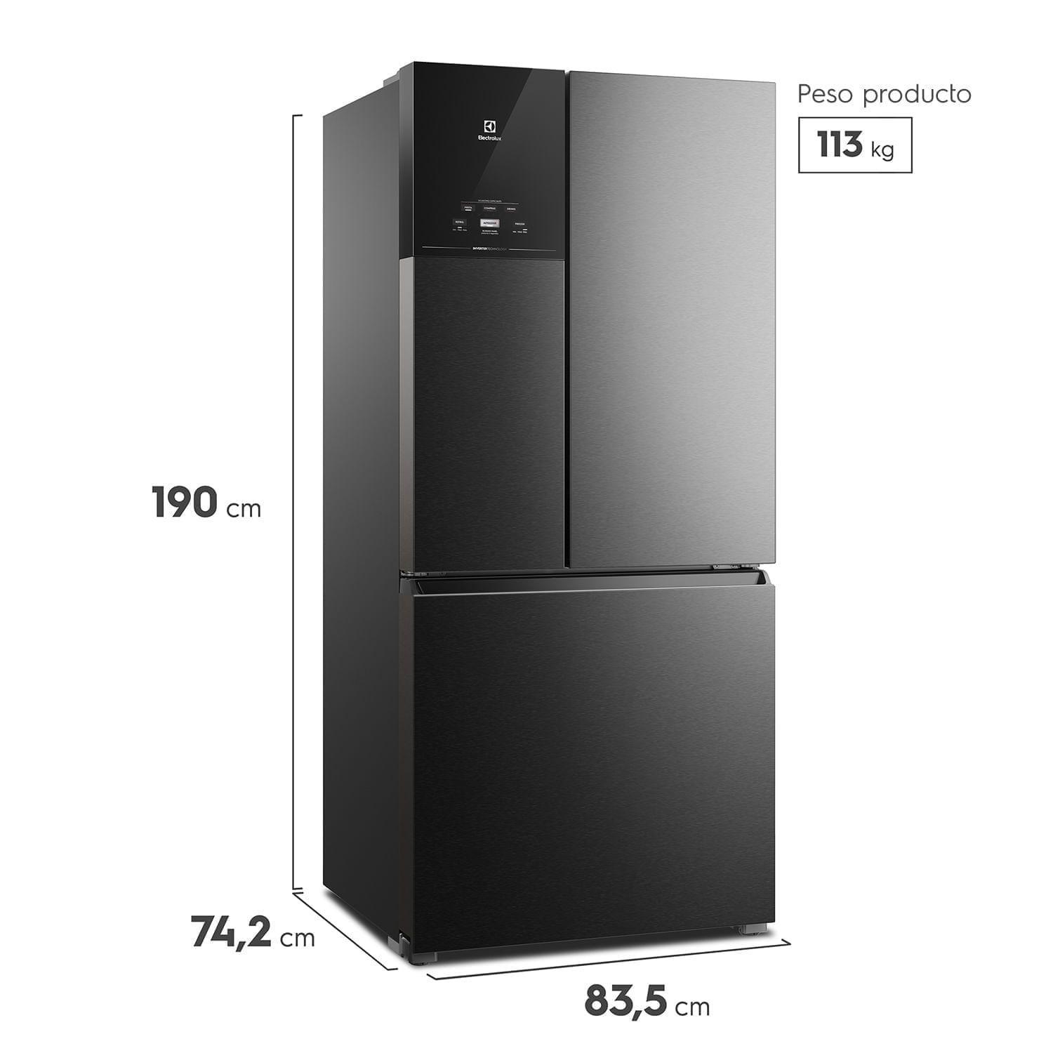 Refrigerador Electrolux 590L No Frost 3 Puertas Inverter IM8B Negro-2