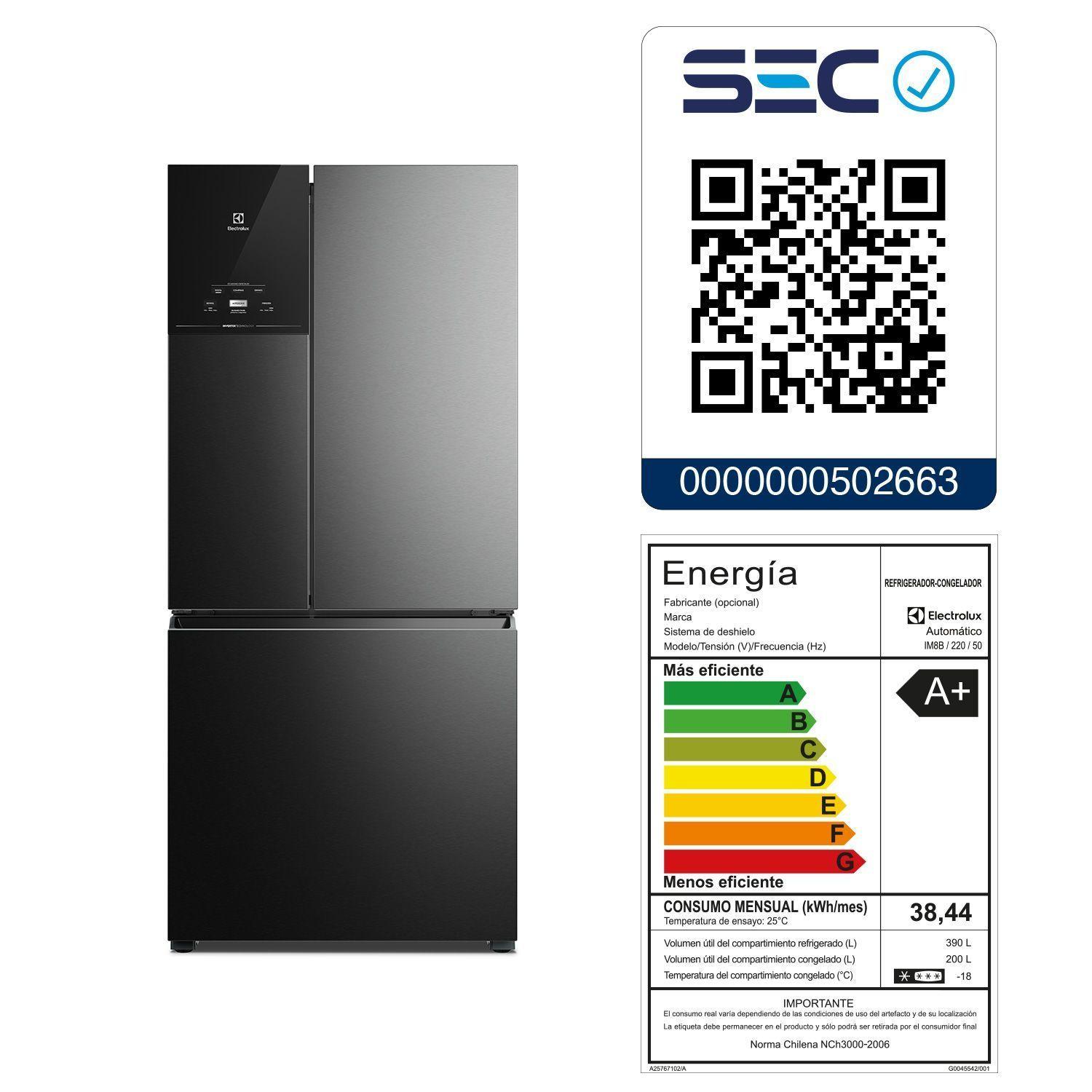 Refrigerador Electrolux 590L No Frost 3 Puertas Inverter IM8B Negro-9