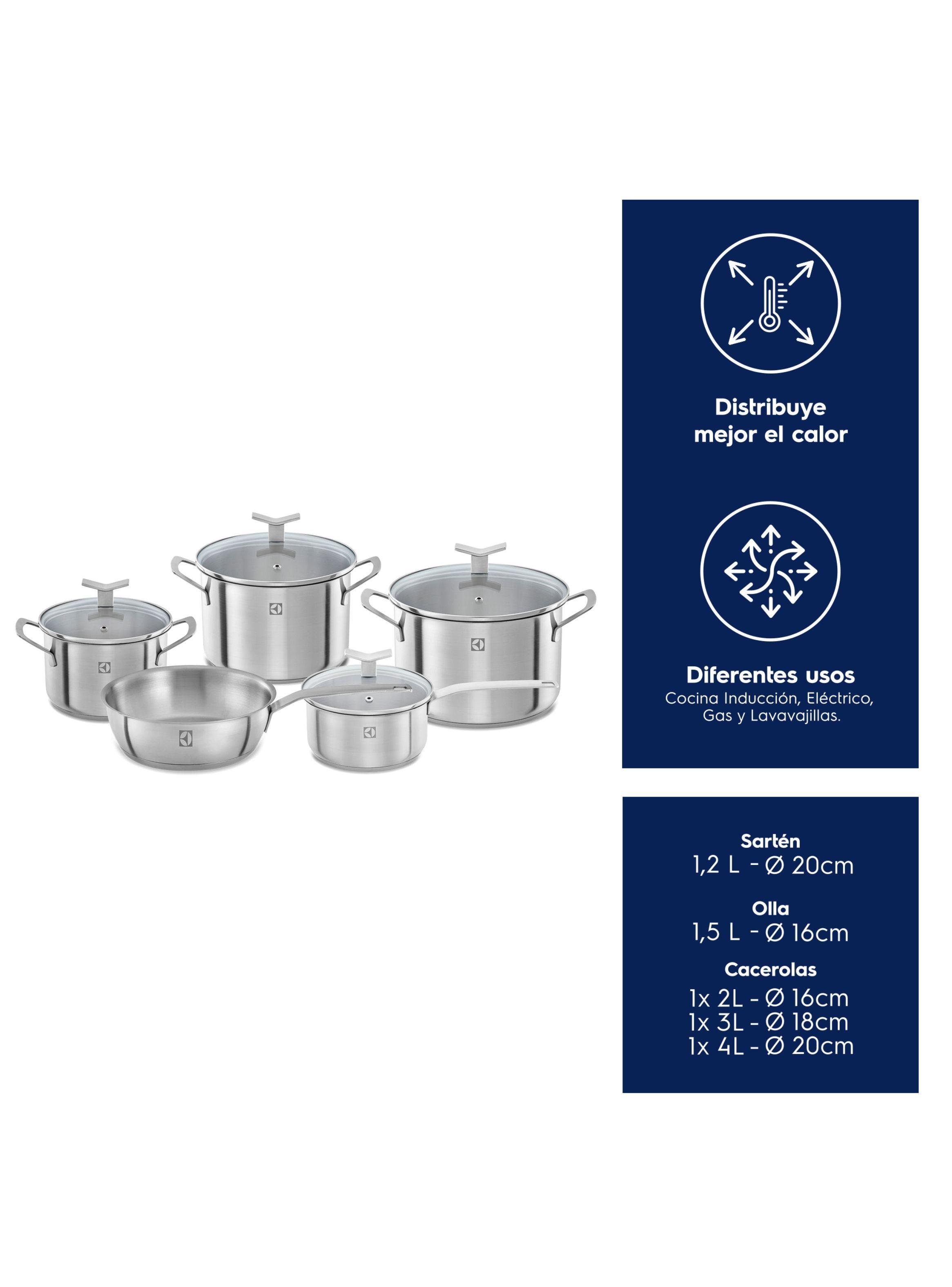Batería de Cocina Electrolux 9 Pzs Acero Inoxidable-2