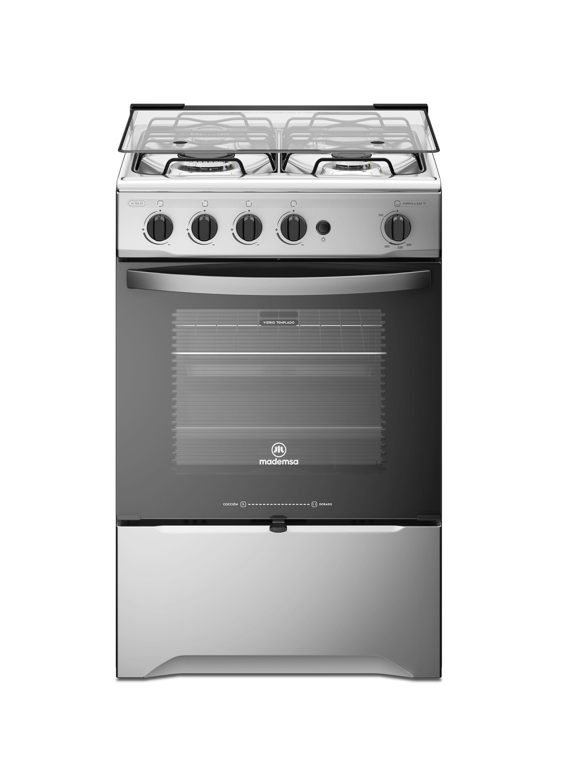 Cocina a Gas 4 Platos Mademsa LimpiaFácil M 755 ST Inox-0