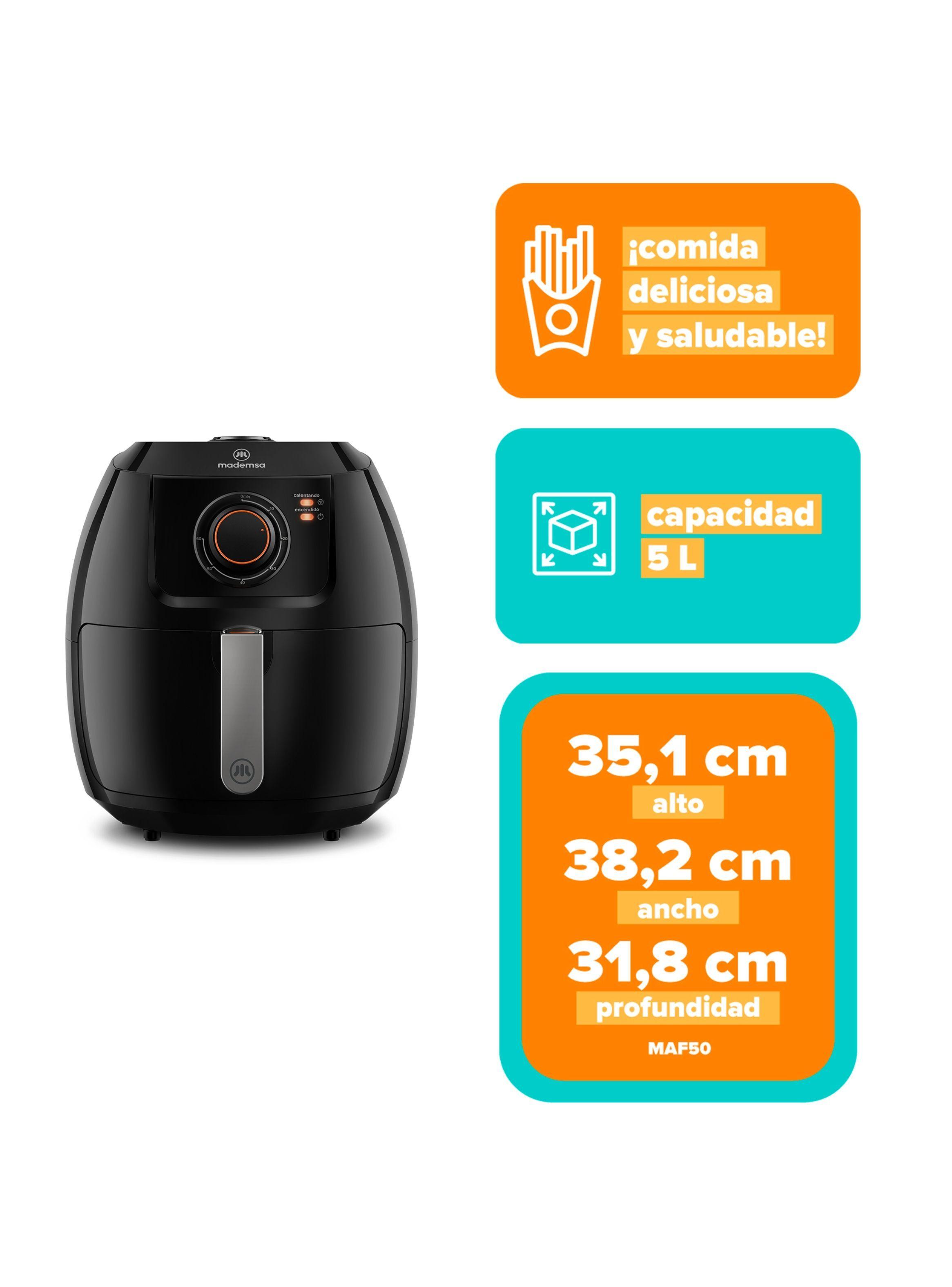 Freidora de Aire Mademsa 5L con Temporizador 1700W MAF50-2