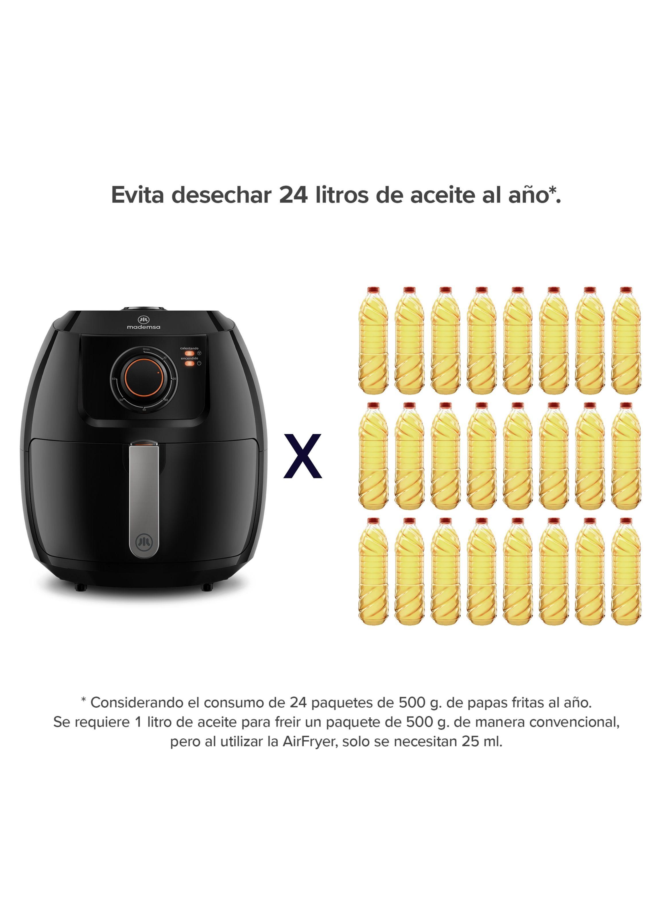 Freidora de Aire Mademsa 5L con Temporizador 1700W MAF50-5