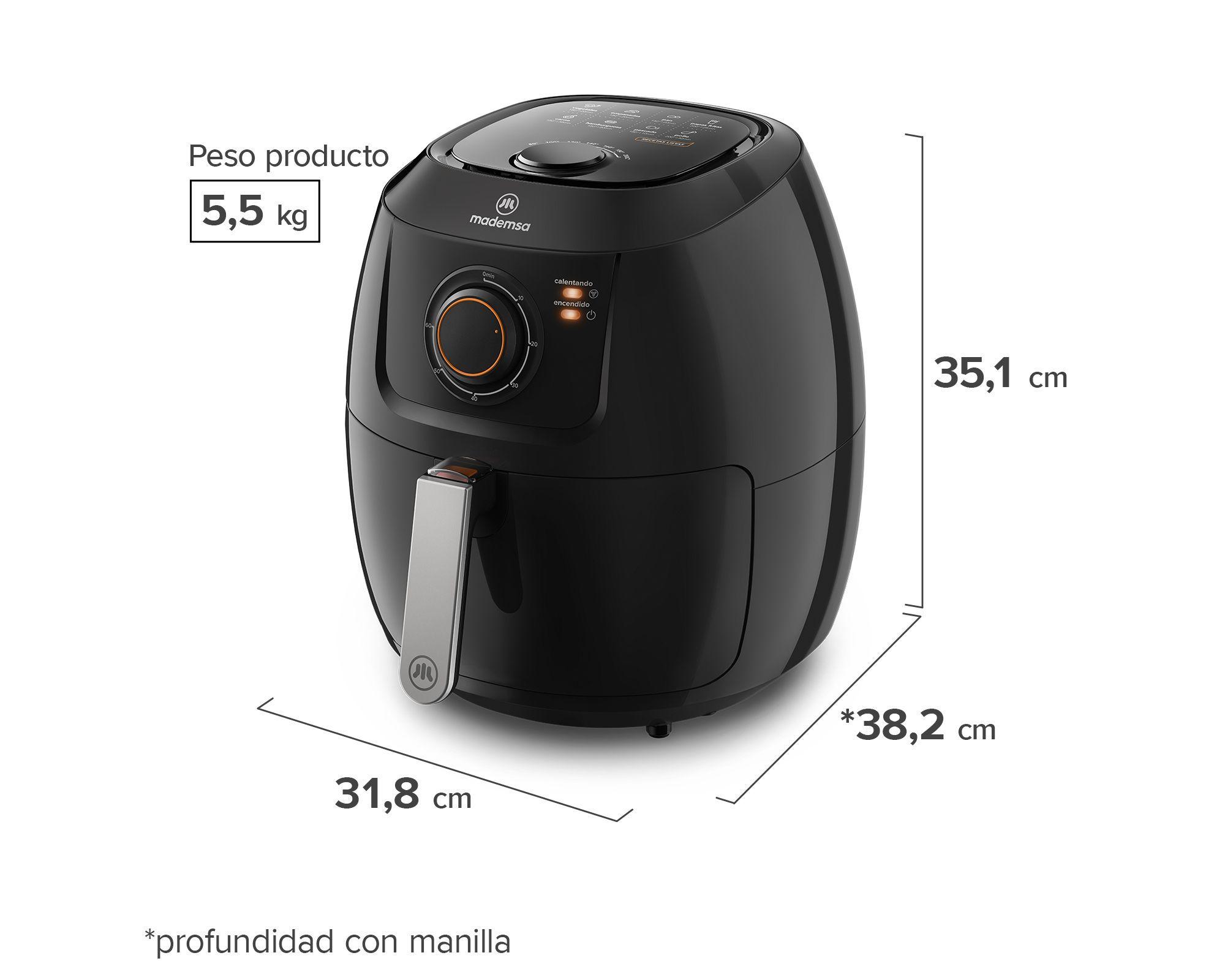 Freidora de Aire Mademsa 6,5 L con Temporizador 1700W MAF50-1
