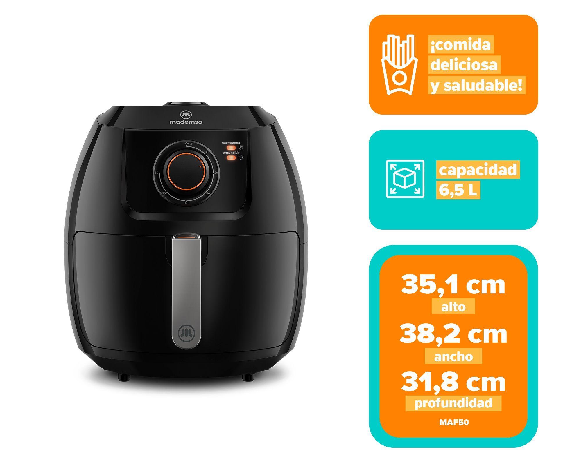 Freidora de Aire Mademsa 6,5 L con Temporizador 1700W MAF50-3