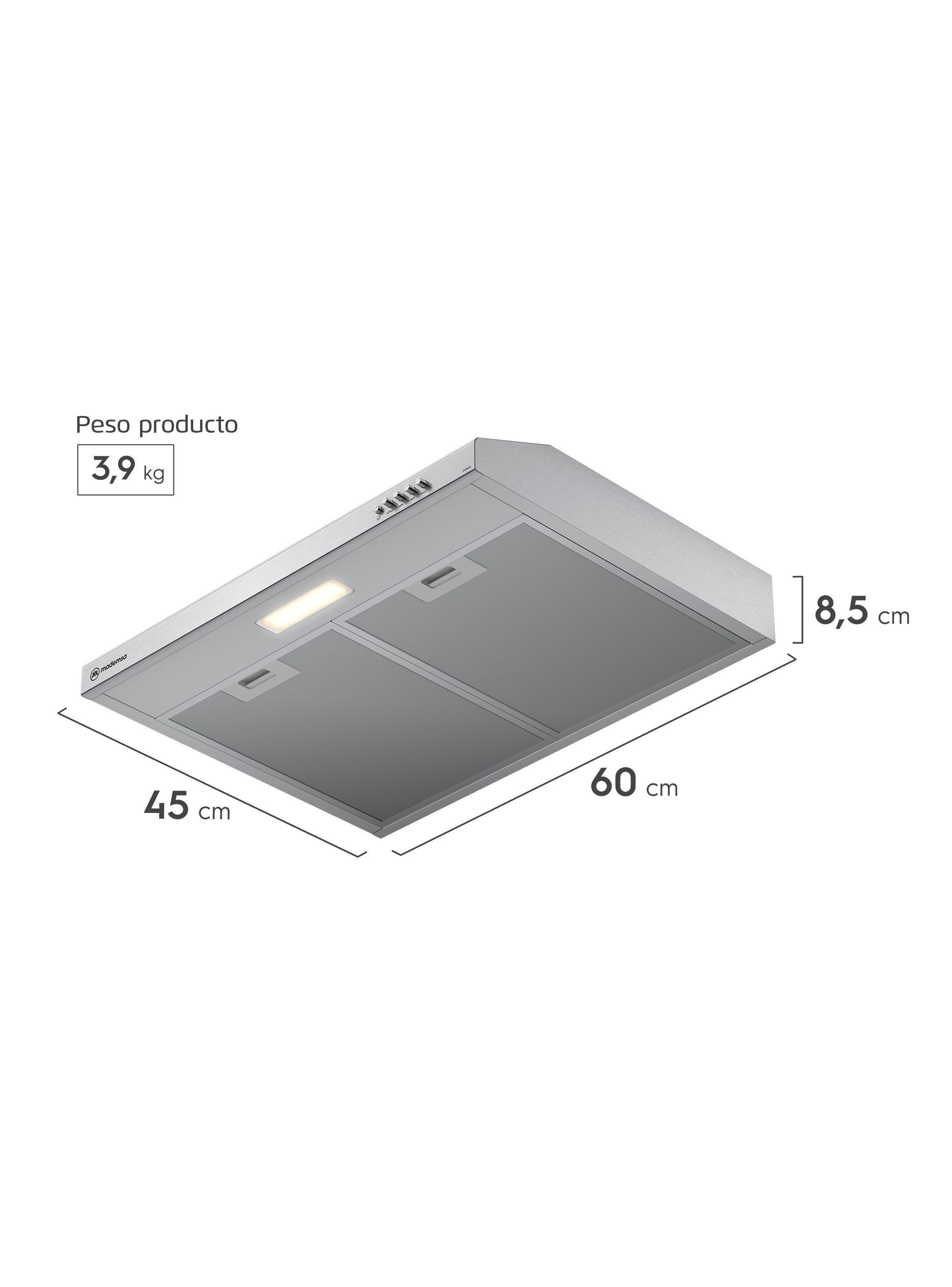 Campana de Cocina Extractora 60cm Gran Poder Succión DM6SS-2