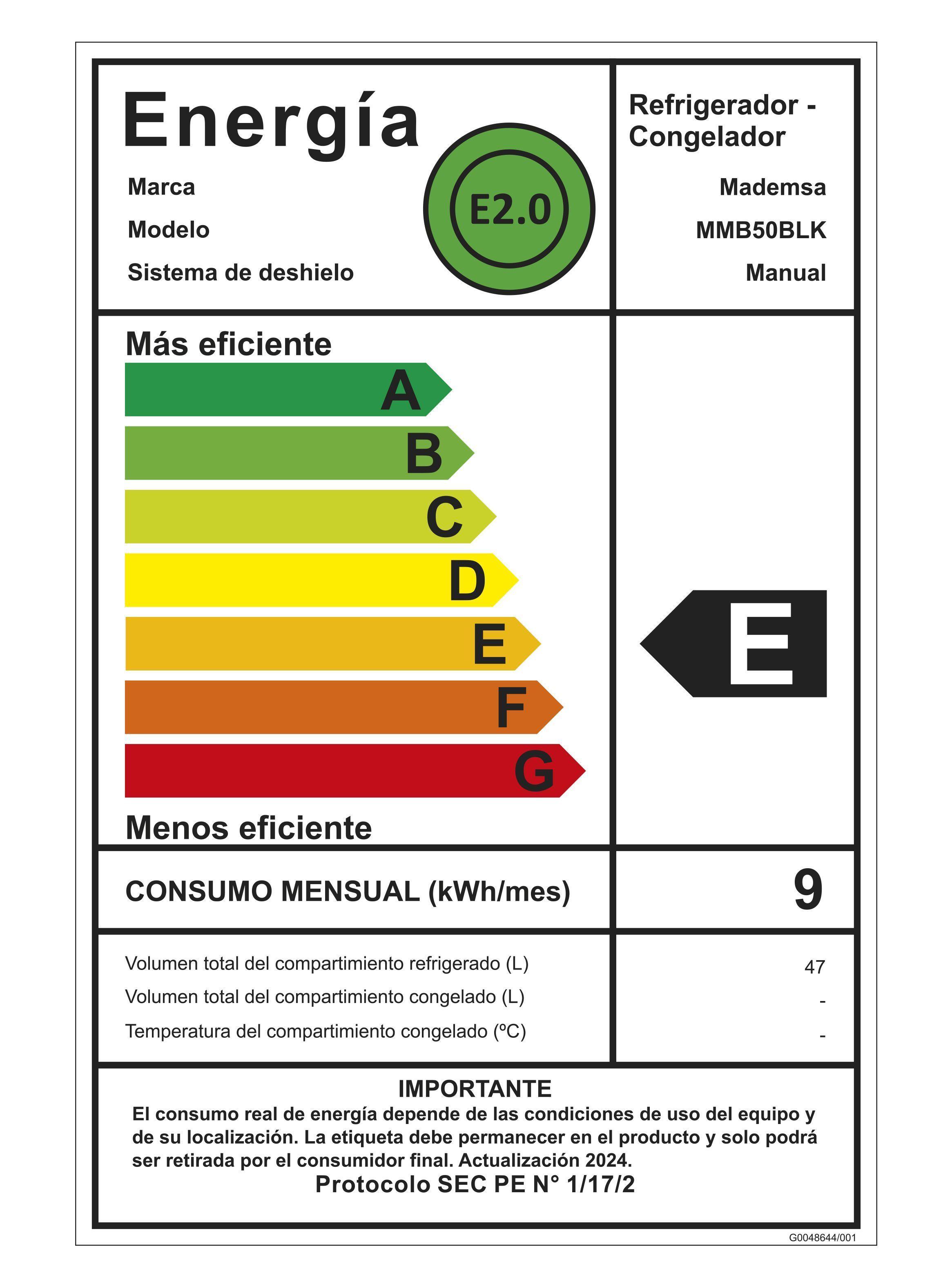 Frigobar 50L Frío Directo con Llave MMB50BLK Negro-7