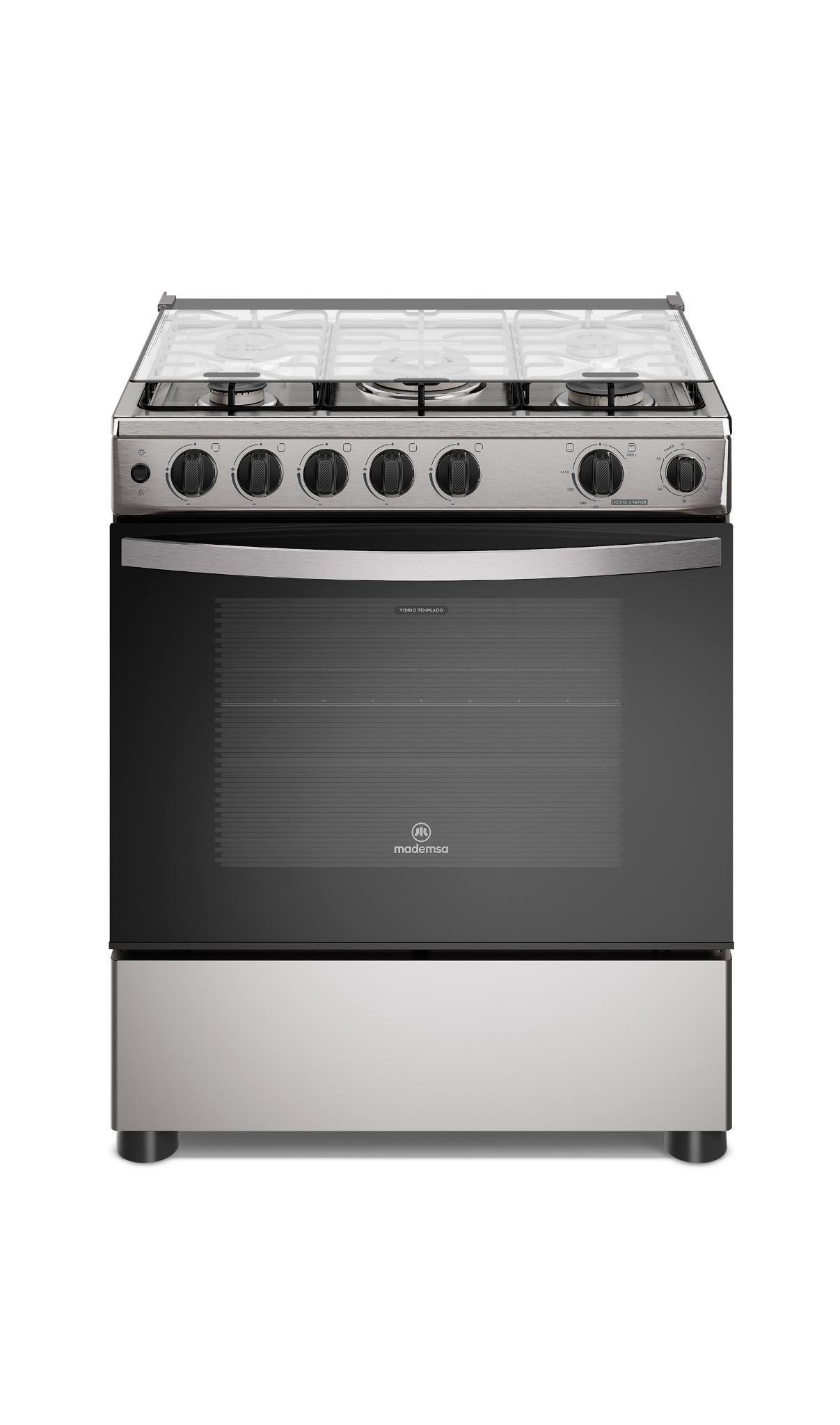 Cocina a Gas 5 Platos Horno Vapor y Triple Llama FM5SSC Inox-0