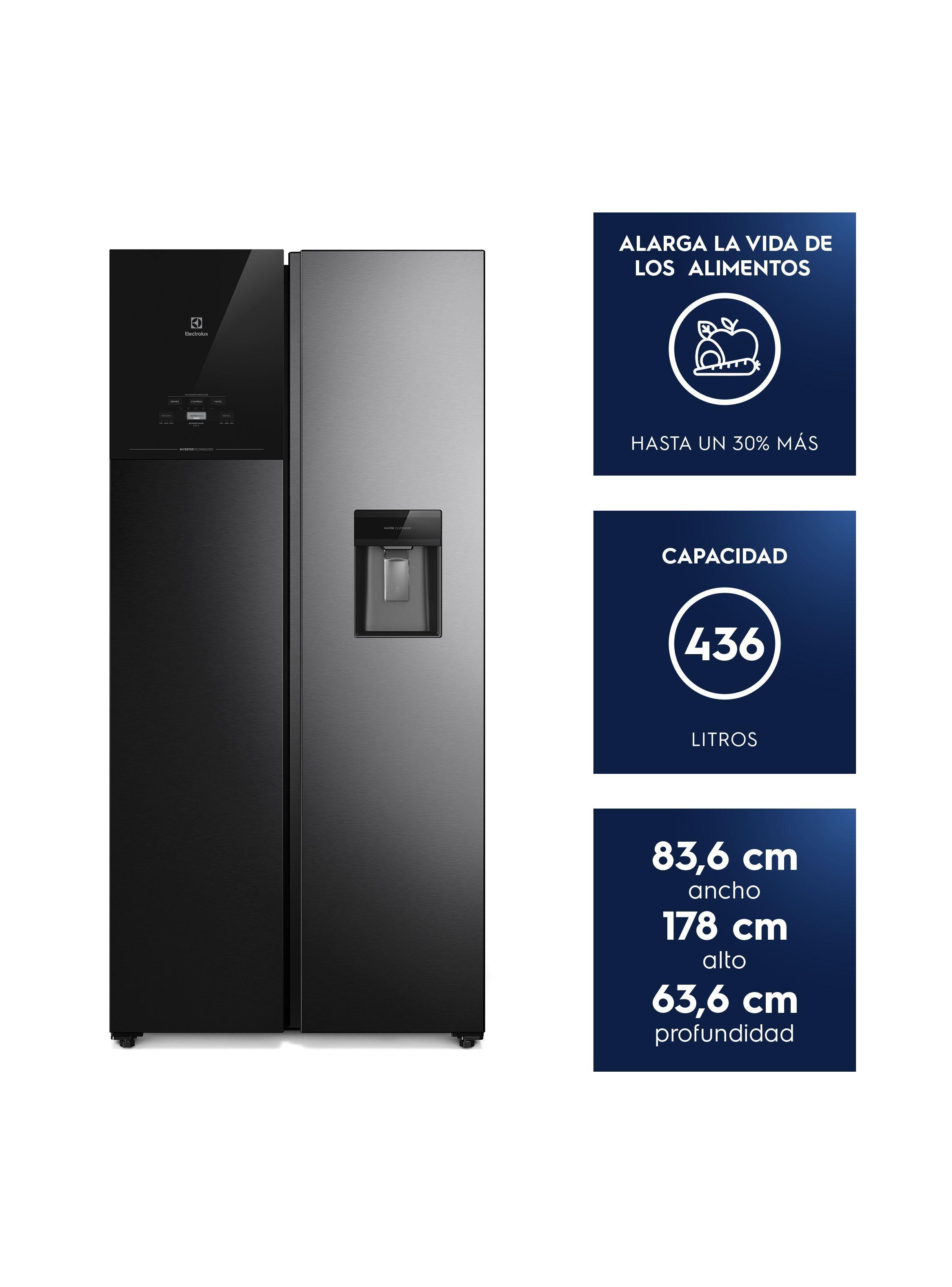 Refrigerador 436L No Frost Side by Side Inverter ES40WB Black-2