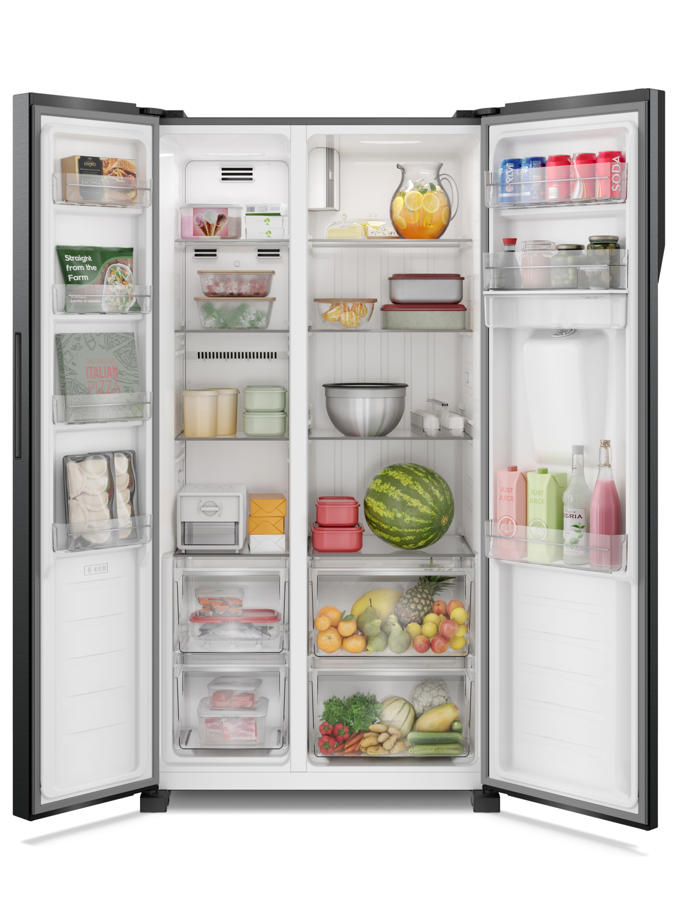 Refrigerador Fensa 436L No Frost Side By Side SFX440B Negro-3
