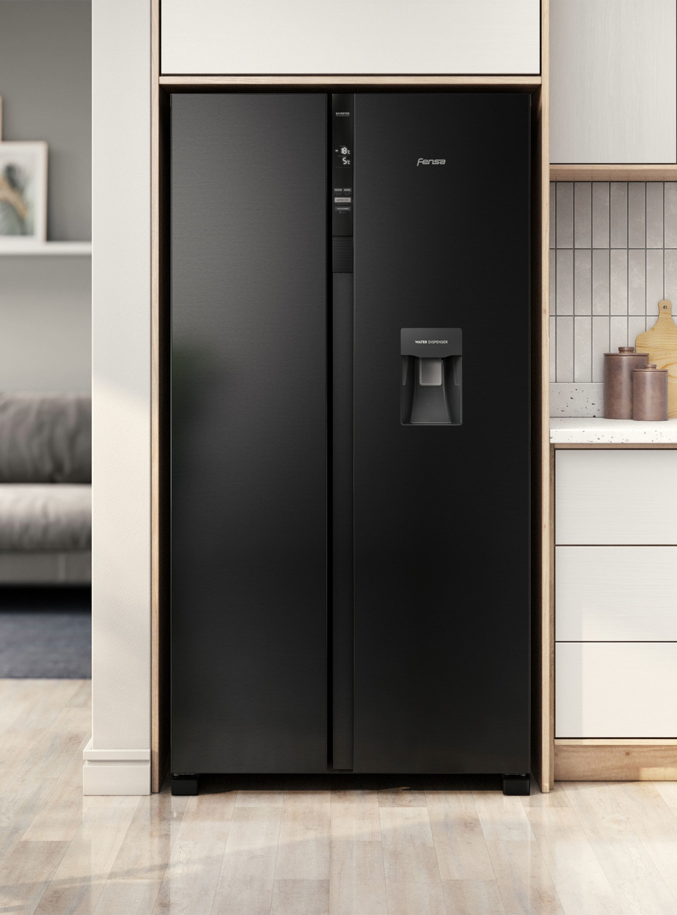 Refrigerador Fensa 436L No Frost Side By Side SFX440B Negro-2