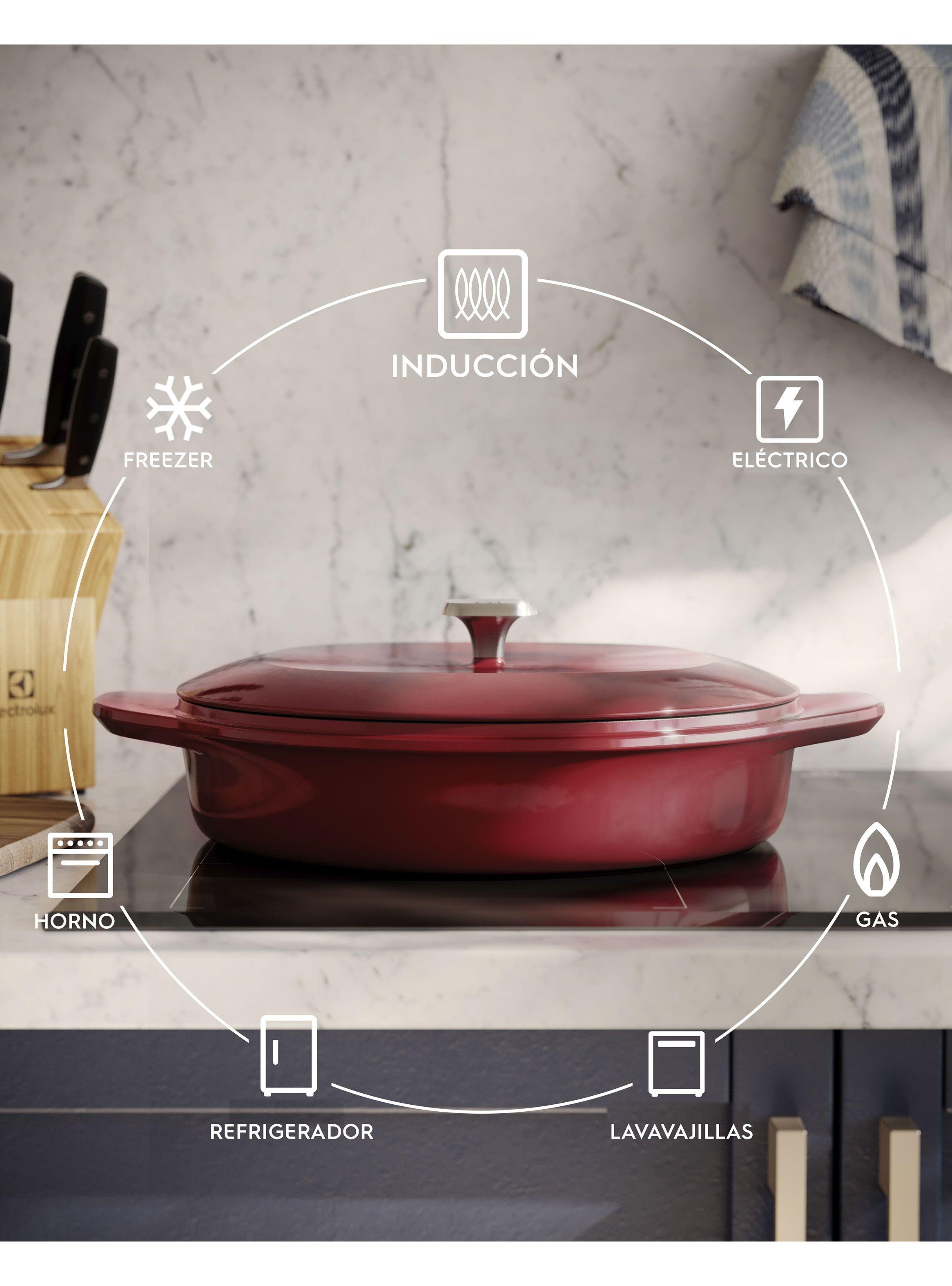 Wok de Hierro Fundido Esmaltado Electrolux Expert 30 cm -6