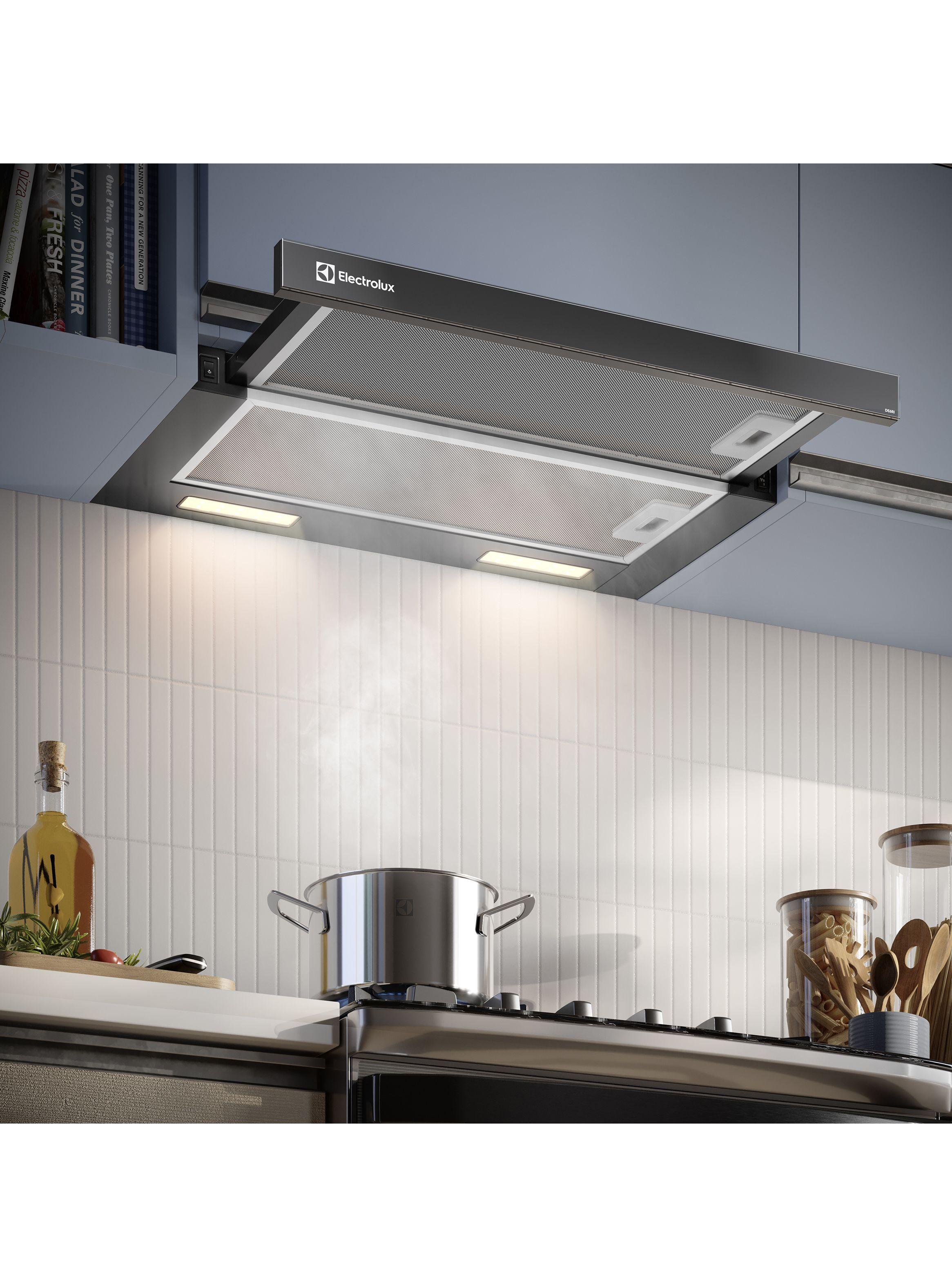 Campana Cocina extractora retráctil 60cm Luz Led DE6RI Negra-6