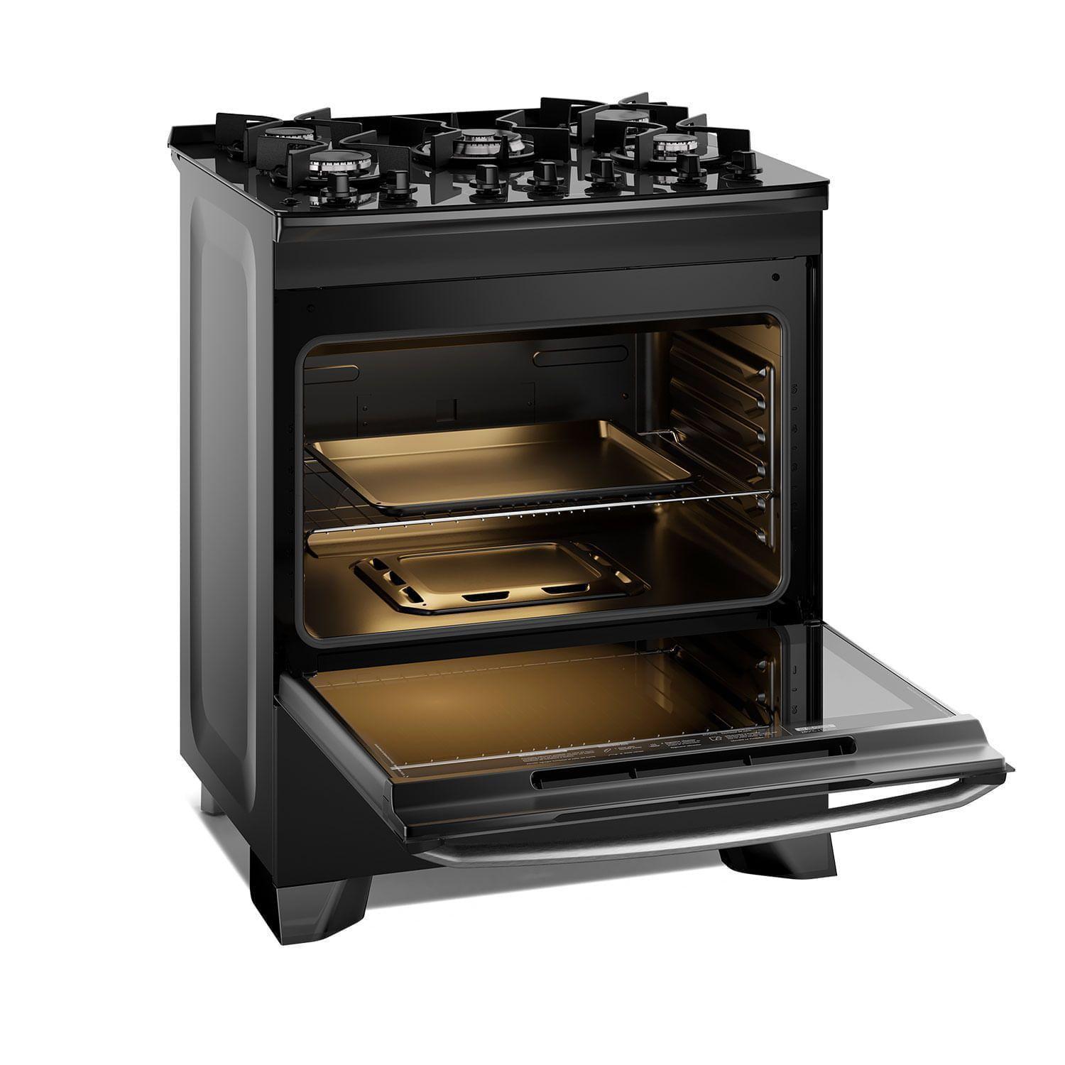 Cocina a Gas 5 Platos Parrillas Hierro Fundido F5EPB Negra-3