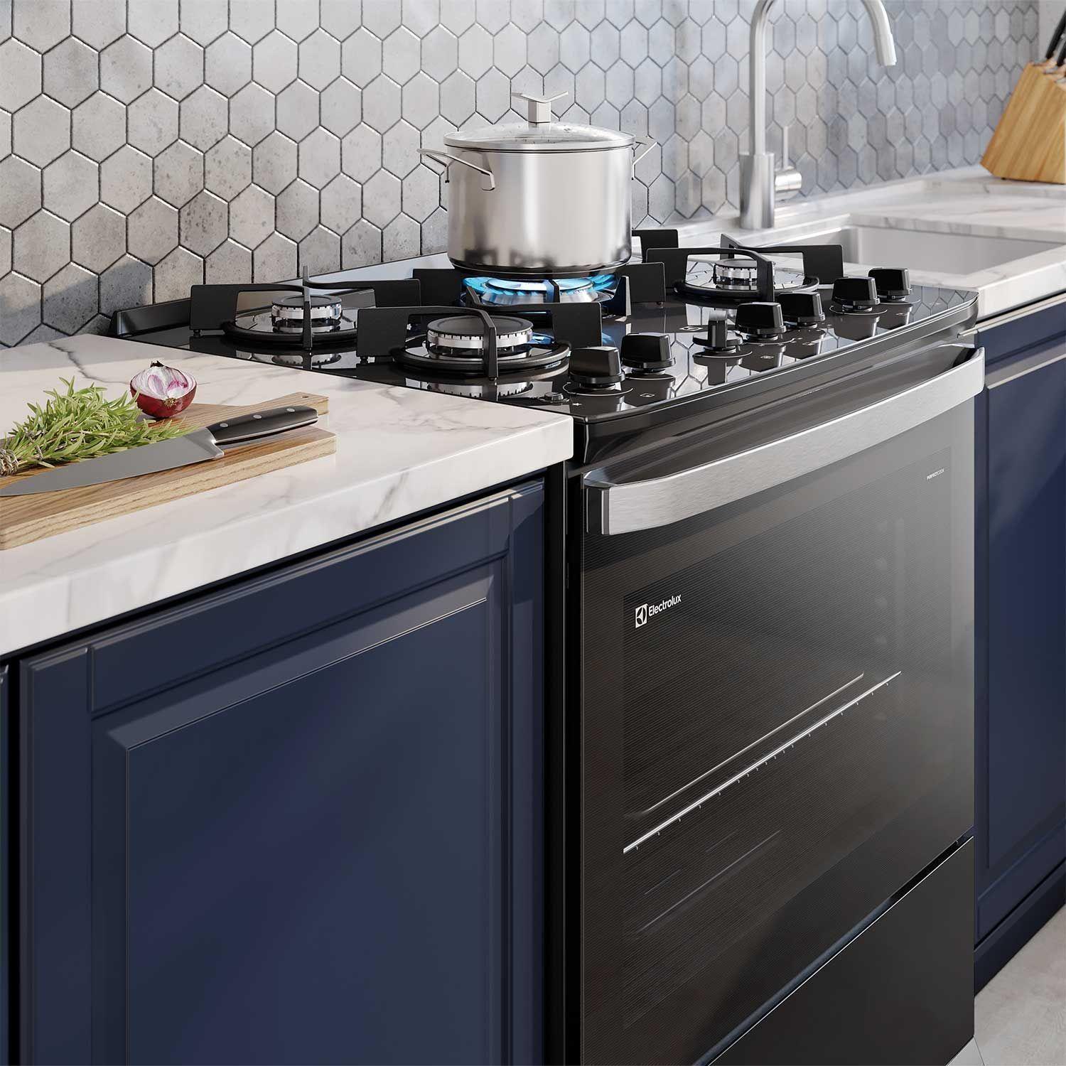 Cocina a Gas 5 Platos Parrillas Hierro Fundido F5EPB Negra-6