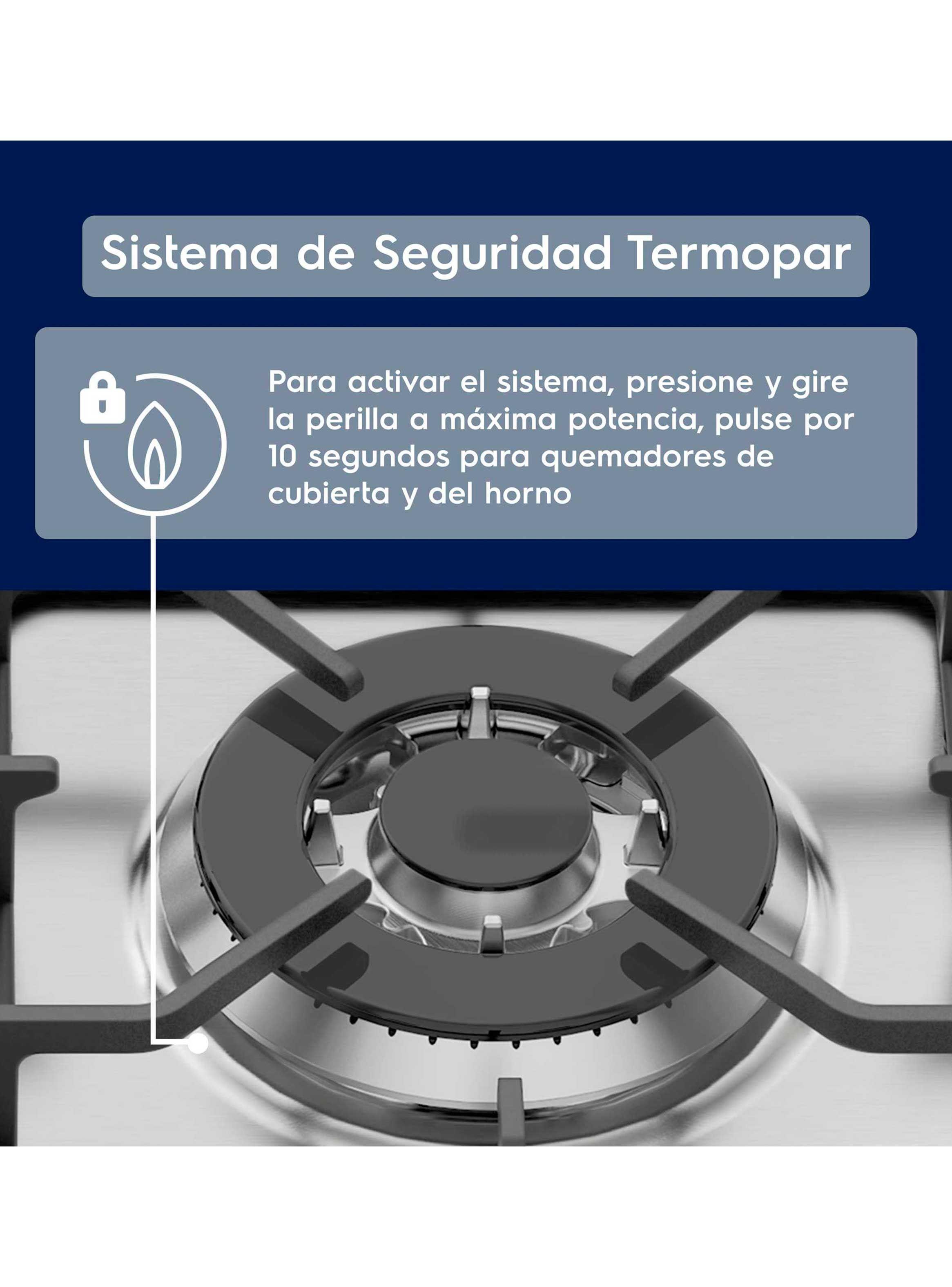 Cocina a Gas 5 Platos Doble Horno Timer Digital 76DBA Negra-6
