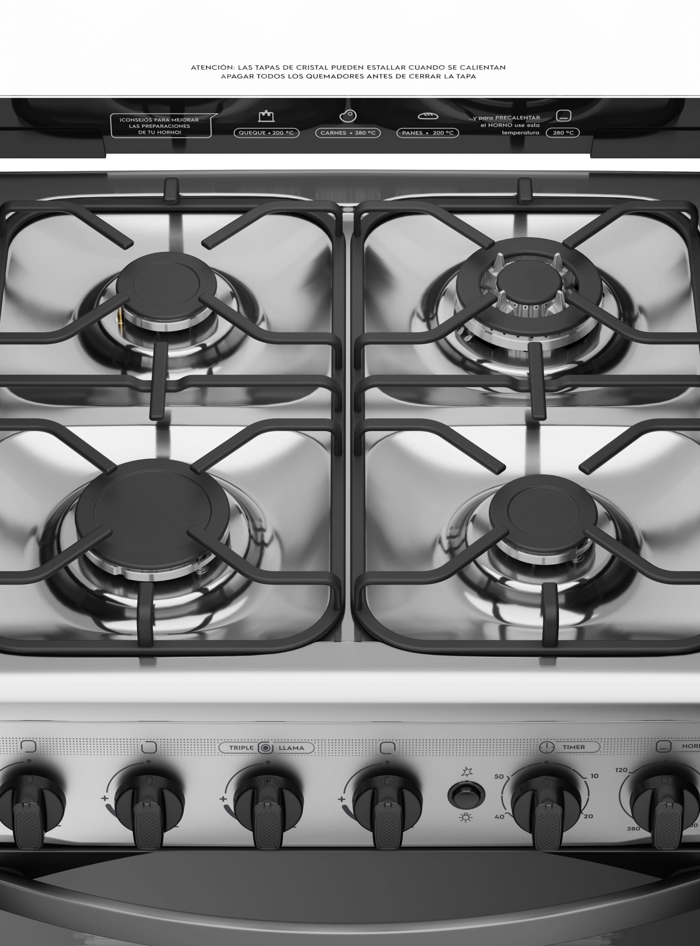 Cocina a Gas 4 Platos Mademsa Triple Llama y Grill M 795 T-3