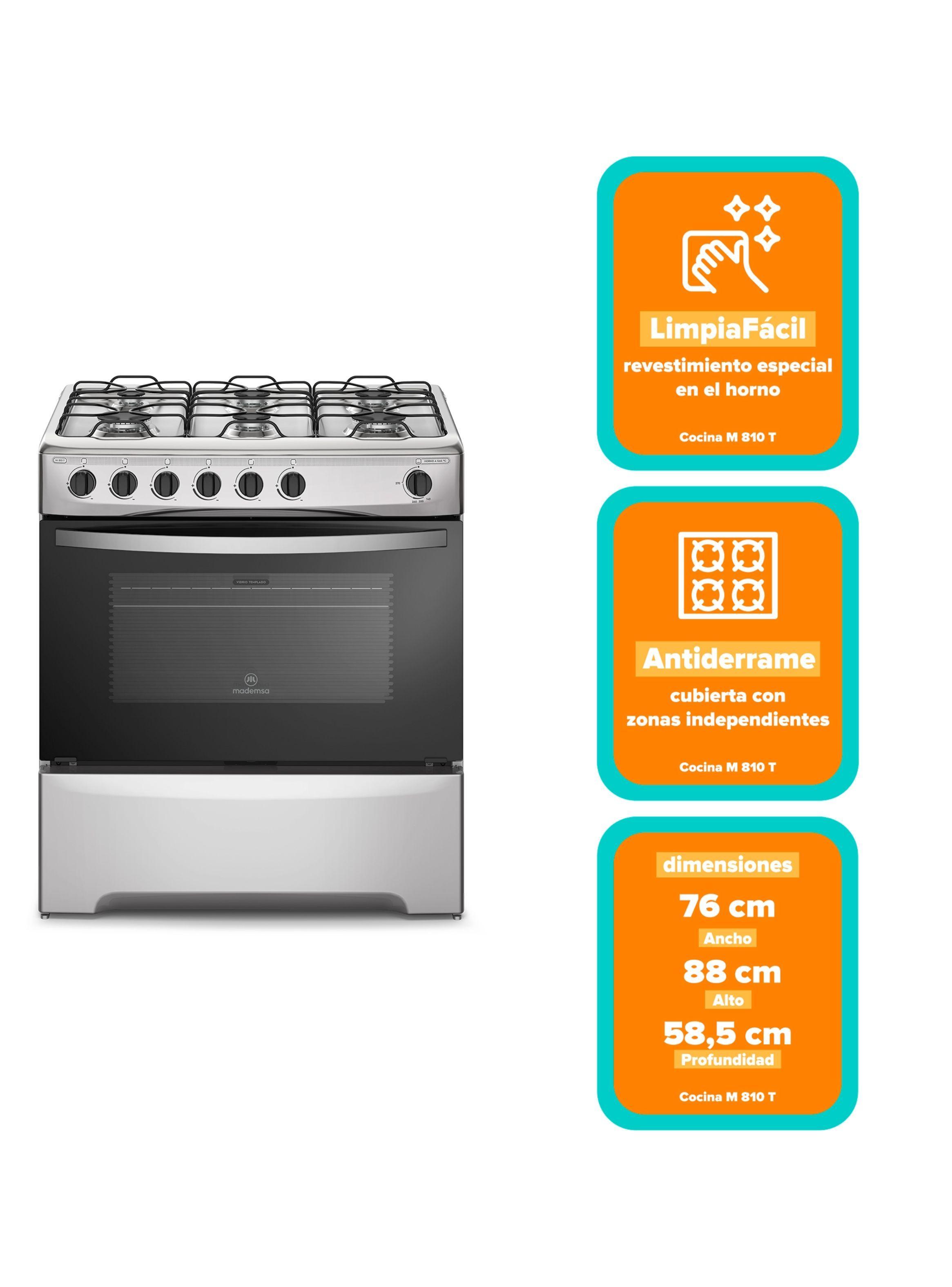 Cocina a Gas 6 Platos Mademsa Parrillas de Alambrón M 810 T-2