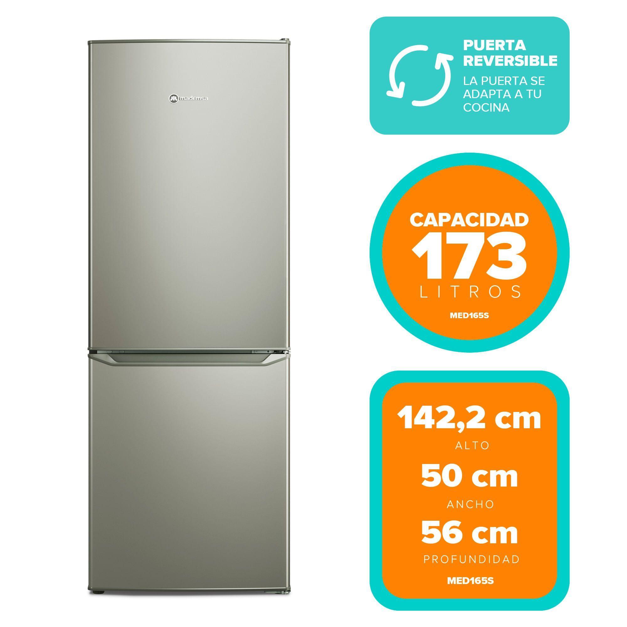 Refrigerador 166L Frío Directo Bottom Freezer MED165S Silver-2