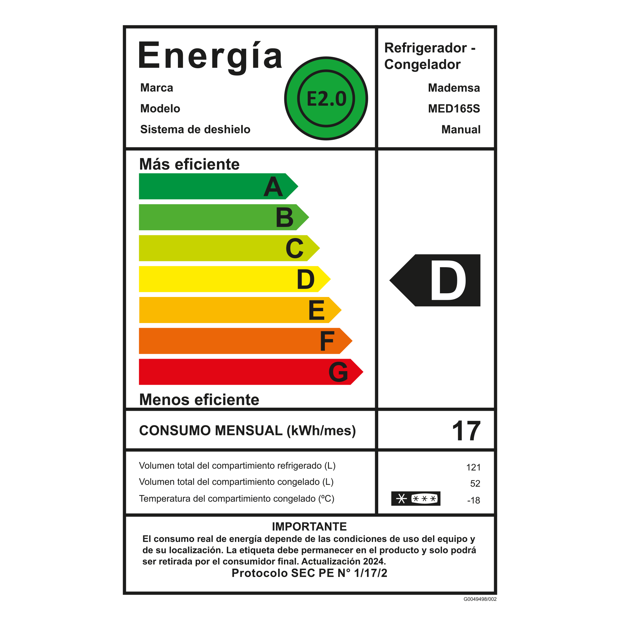 Refrigerador 166L Frío Directo Bottom Freezer MED165S Silver-9