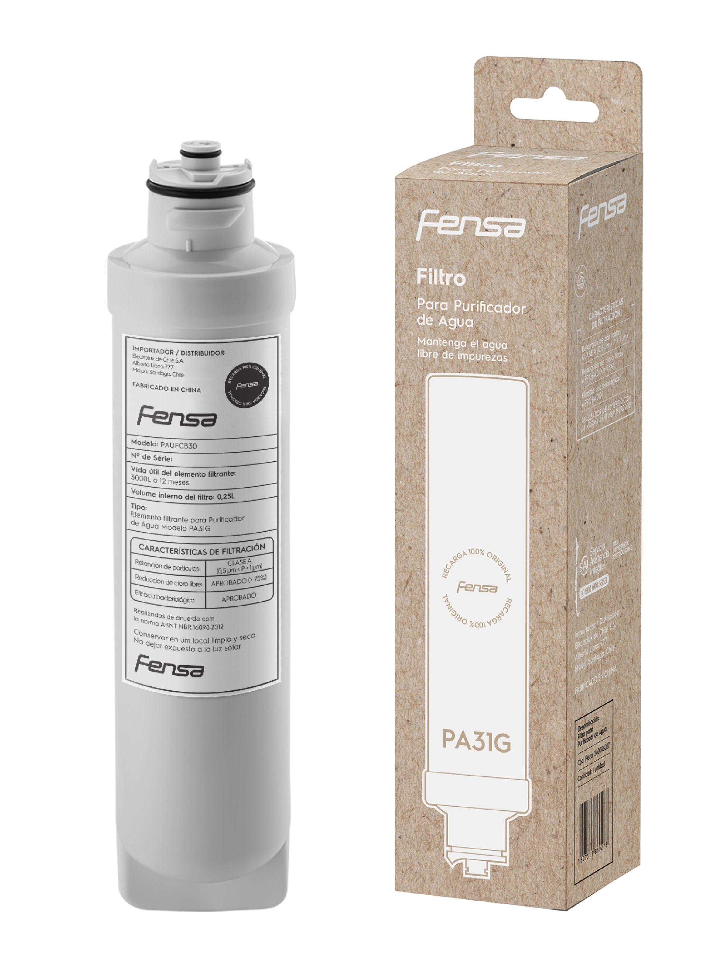 Repuesto Filtro de Agua Fensa Acqua Clean Purificador Agua PA31G/PAUFCB30-3