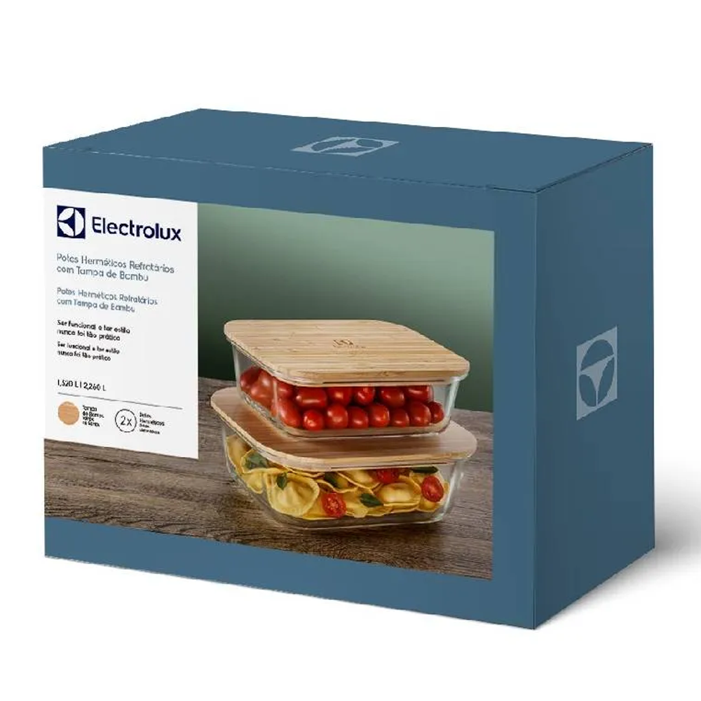 Set Contenedores de Vidrio Herméticos Tapa Bambú 2 Uds-7