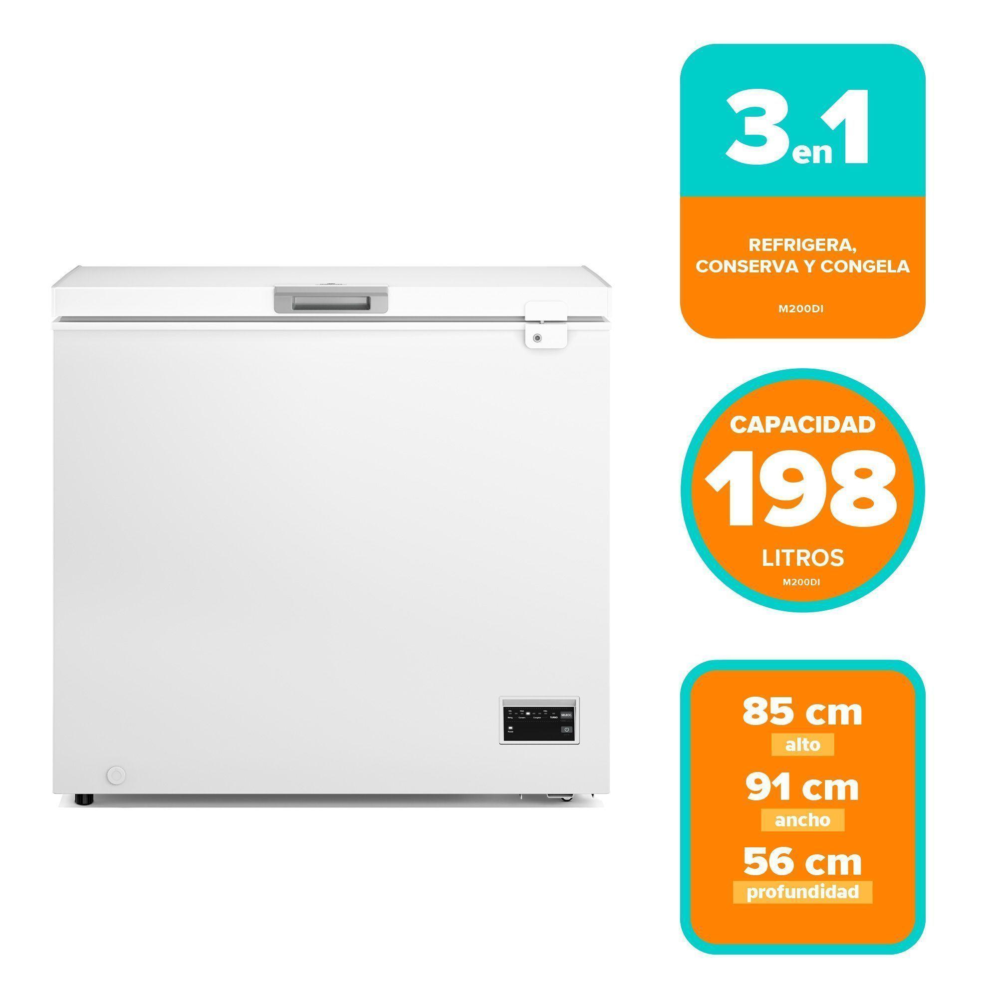 Congelador Freezer Horizontal Dual 198L Inverter Frío Directo M200DI-2