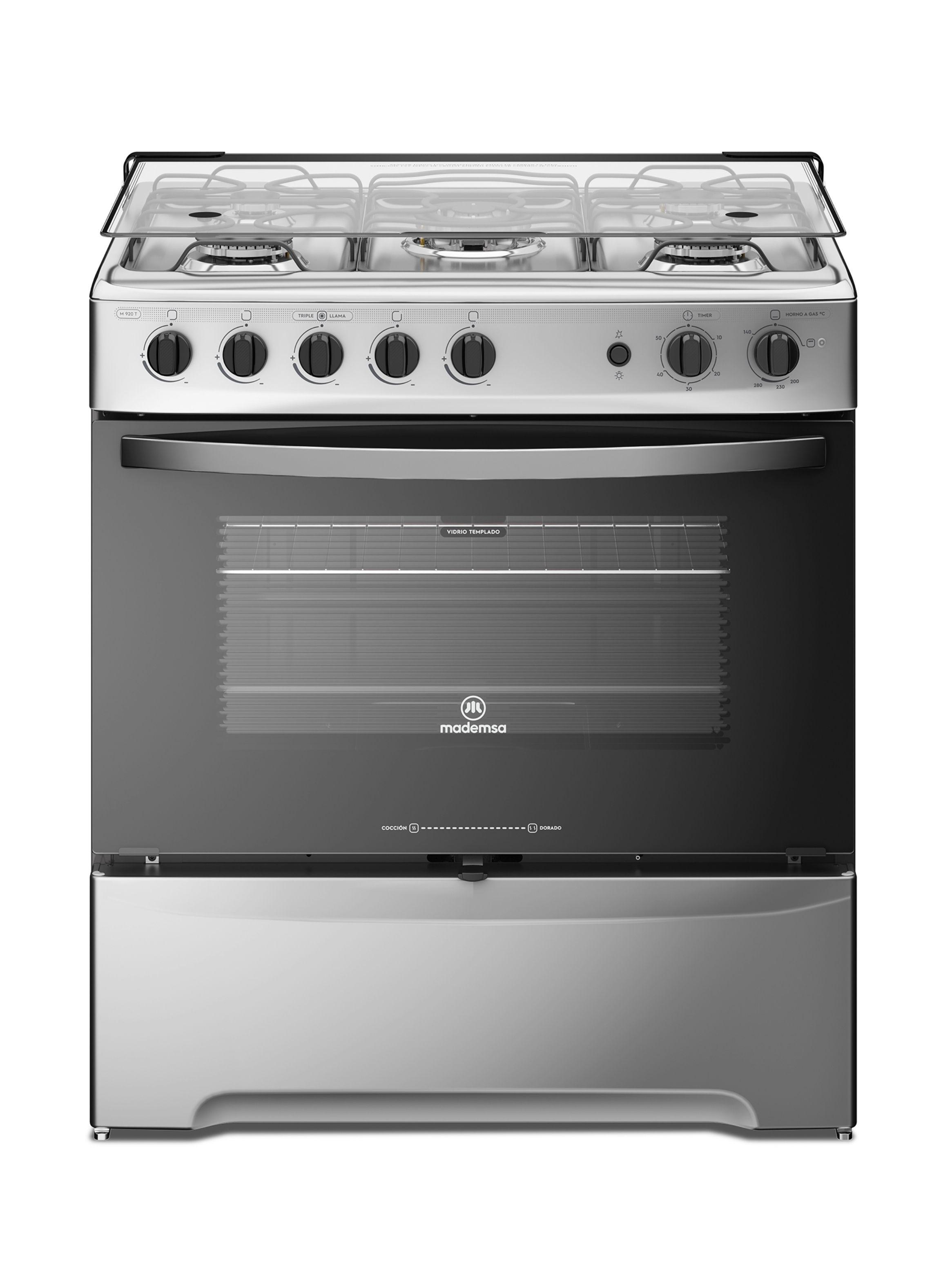 Cocina a Gas 5 Platos Mademsa Triple Llama M 920 T Inox-0